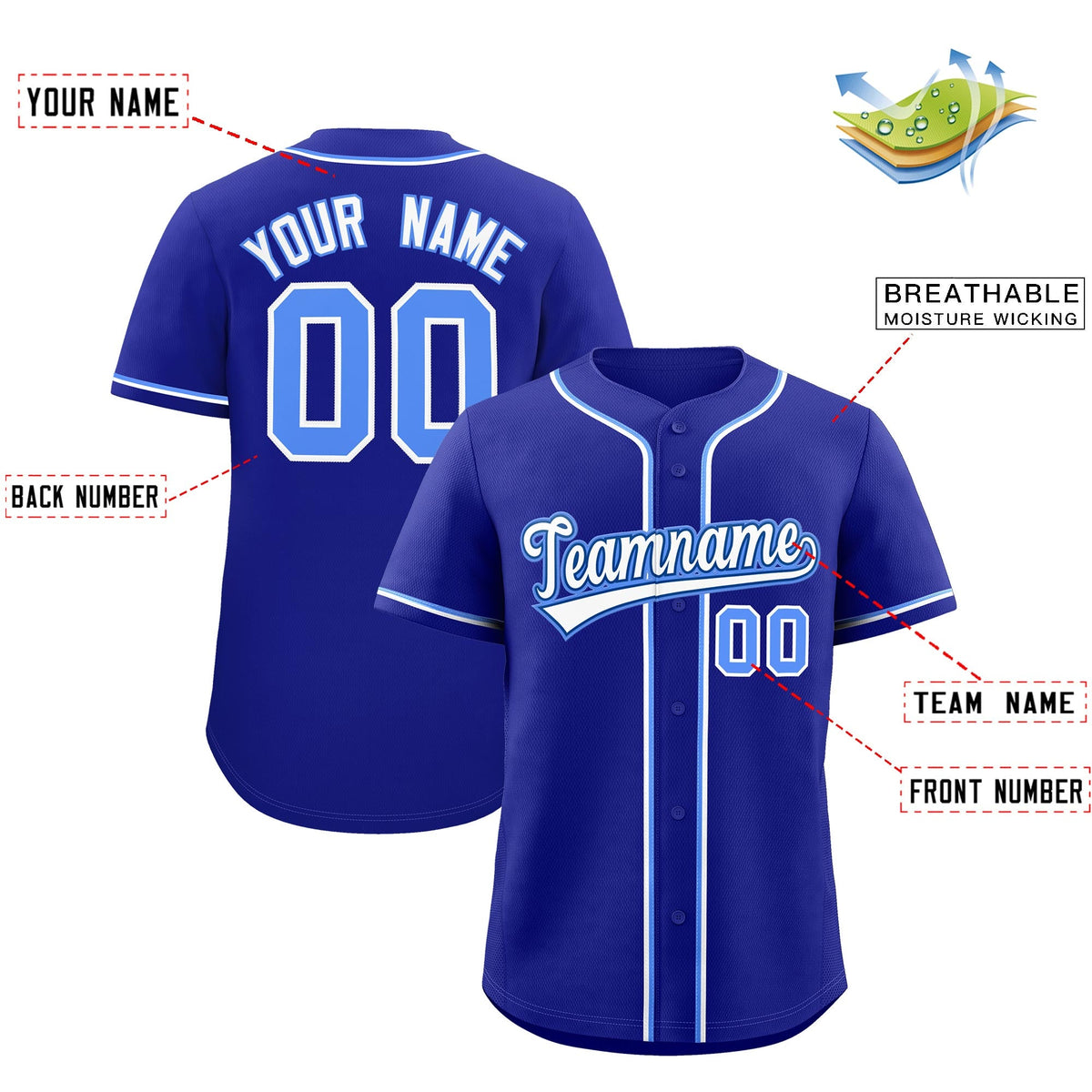 Custom Royal Classic Style Stitched Sports Uniform Personalized For Teams Quick Dry Baseball Jersey| KXKSHOP