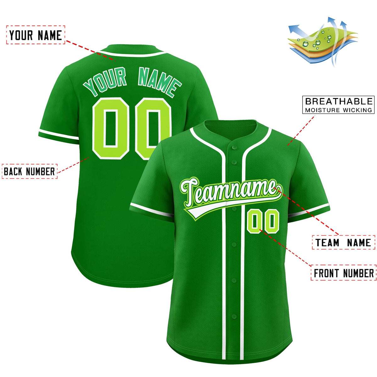 Custom Kelly Green Classic Style Stitched Sports Uniform Personalized For Teams Lightweight Baseball Jersey| KXKSHOP