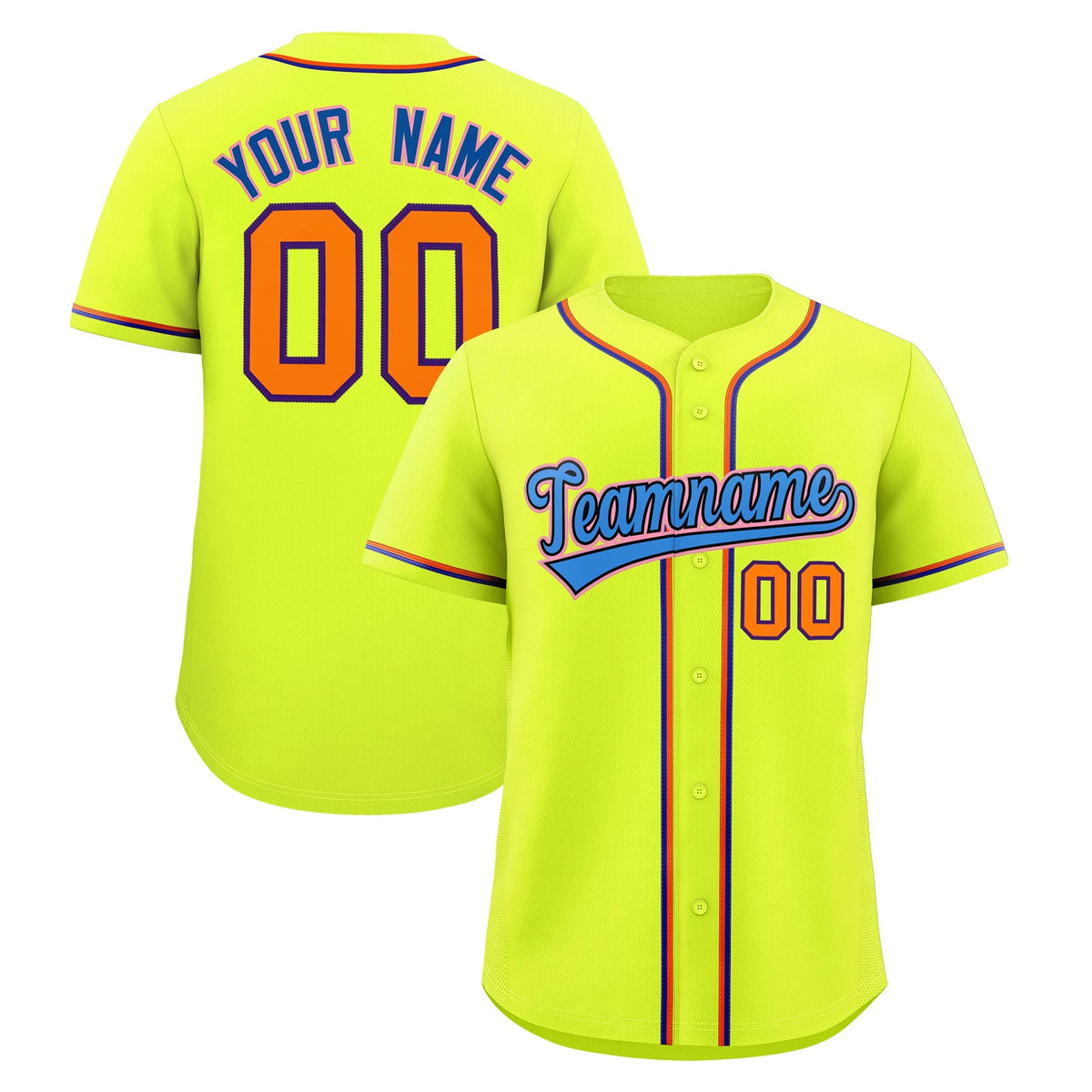 Custom Fluorescent Green Classic Style Stitched Sports Uniform Personalized For Teams Quick Dry Baseball Jersey| KXKSHOP