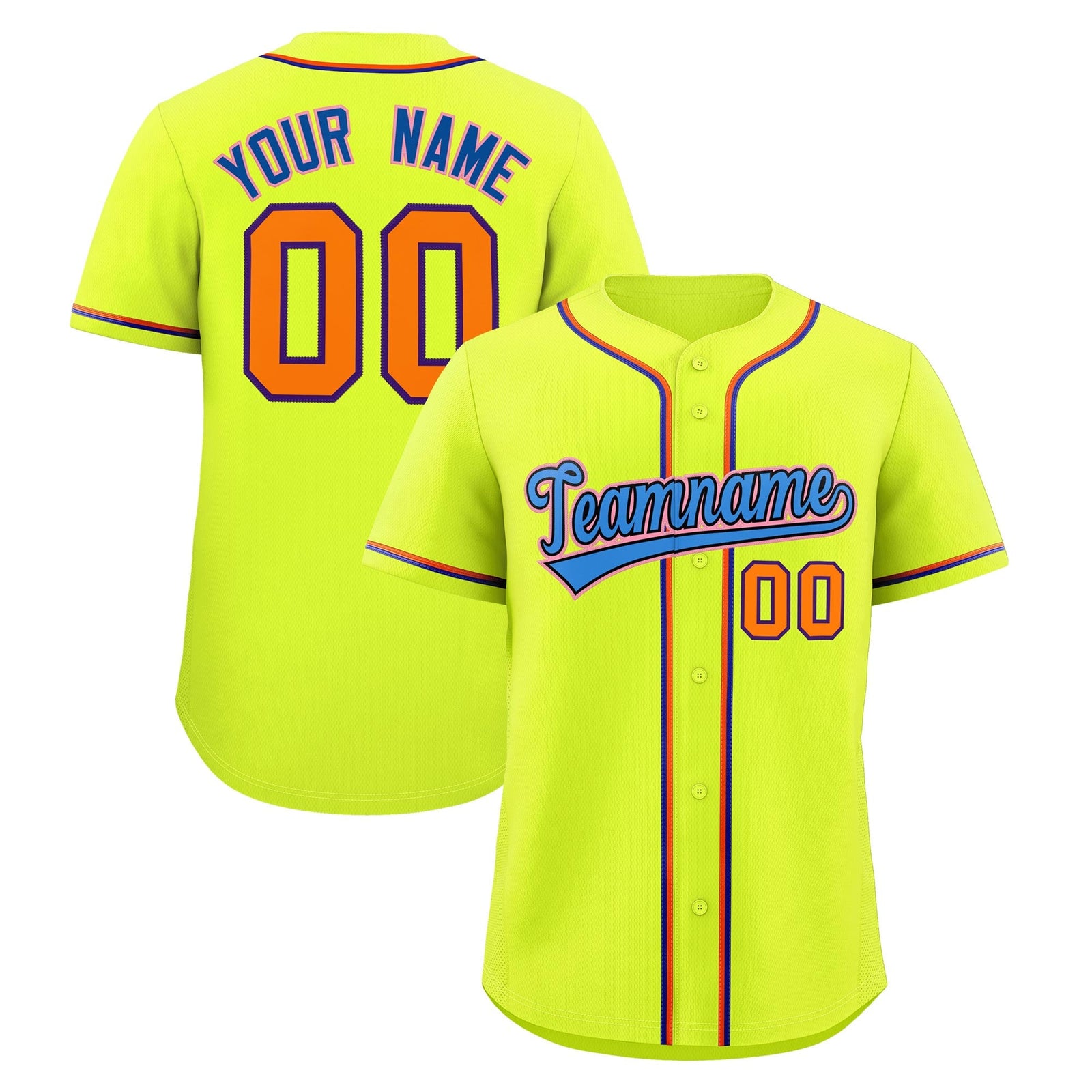 Custom Fluorescent Green Classic Style Stitched Sports Uniform Personalized For Teams Quick Dry Baseball Jersey| KXKSHOP