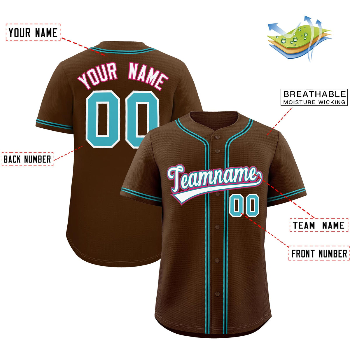 Custom Brown Classic Style Stitched Sports Uniform Personalized For Teams Quick Dry Baseball Jersey| KXKSHOP