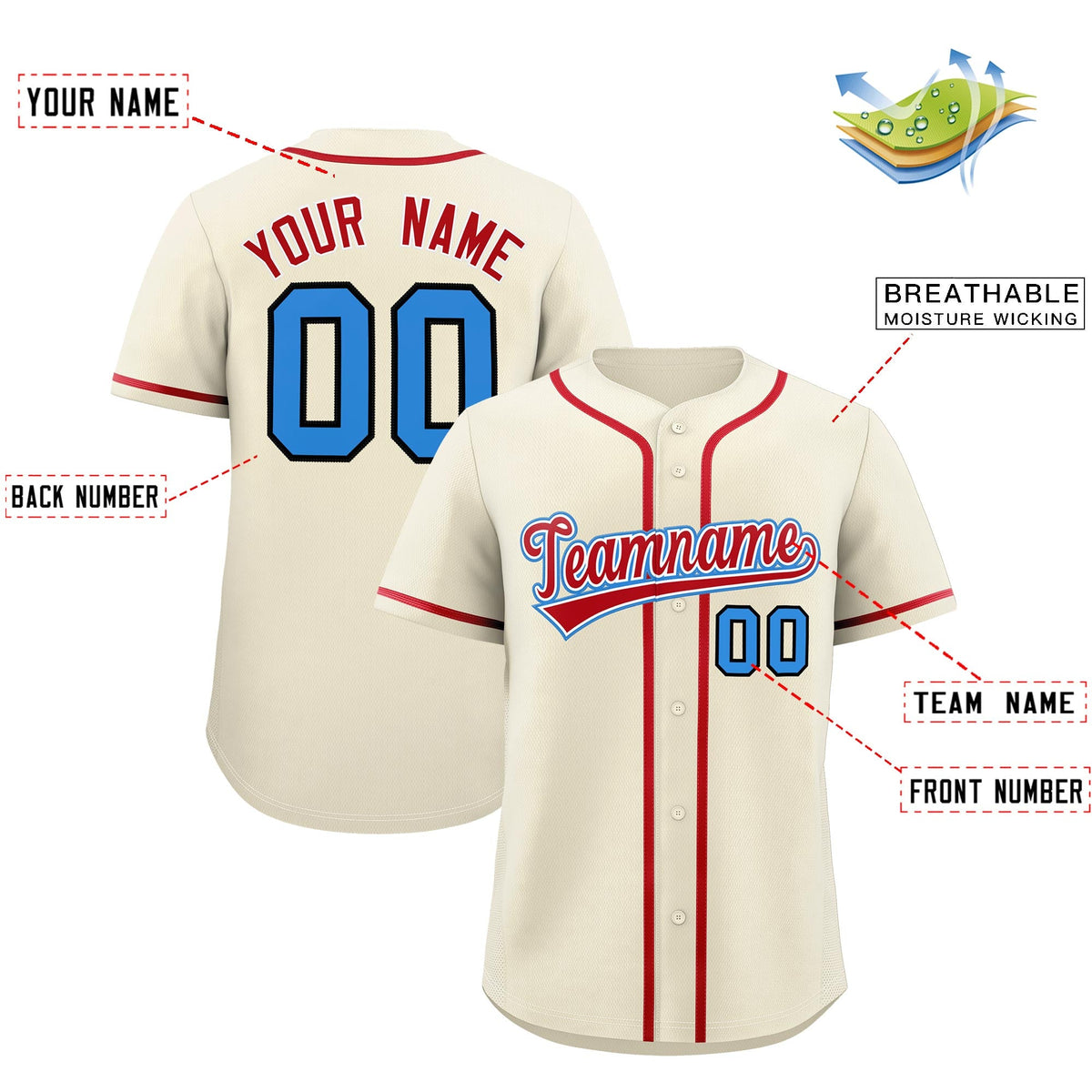 Custom Cream Classic Style Stitched Sports Uniform Personalized For Teams Quick Dry Baseball Jersey| KXKSHOP