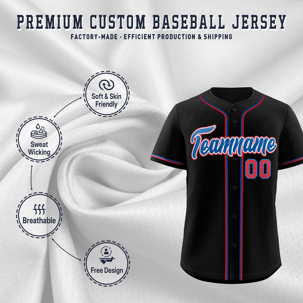 Custom Black Classic Style Stitched Sports Uniform Personalized For Teams Quick Dry Baseball Jersey| KXKSHOP