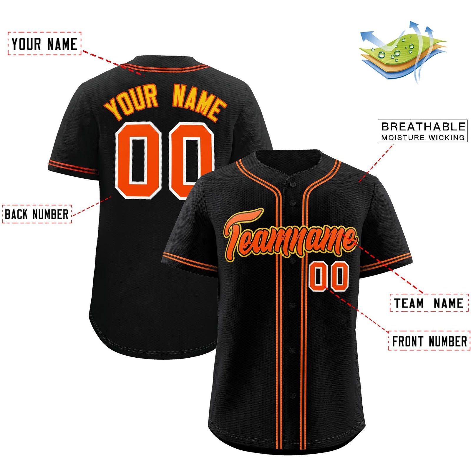 Custom Black Classic Style Stitched Sports Uniform Personalized For Teams Lightweight Baseball Jersey| KXKSHOP