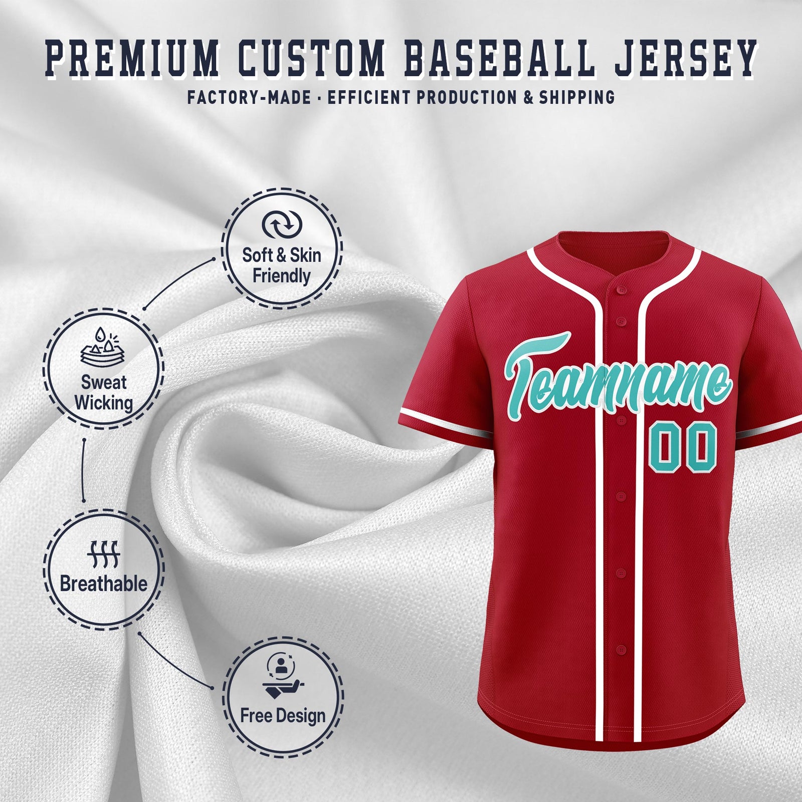 Custom Red Classic Style Stitched Sports Uniform Personalized For Teams Quick Dry Baseball Jersey| KXKSHOP