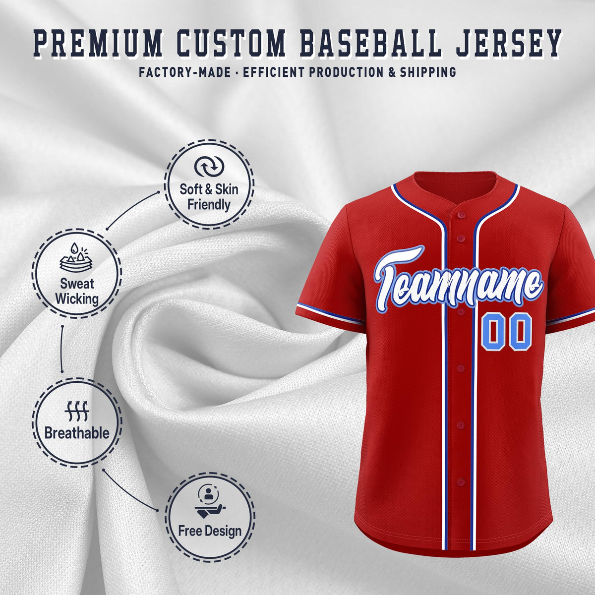 Custom Red Classic Style Stitched Sports Uniform Personalized For Teams Quick Dry Baseball Jersey| KXKSHOP