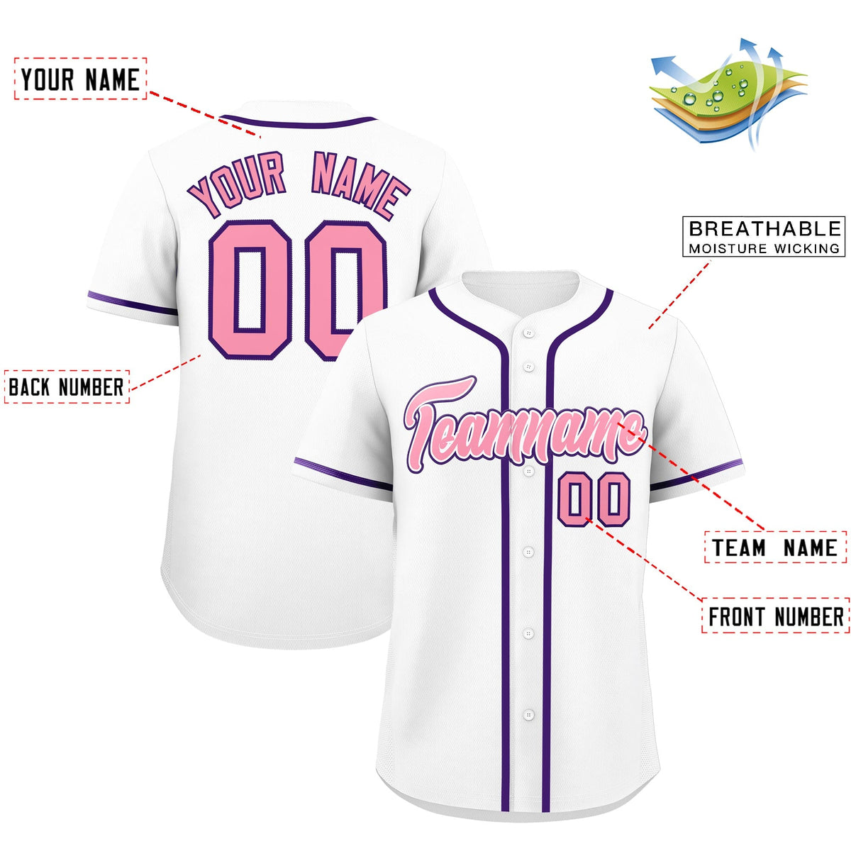 Custom White Classic Style Stitched Sports Uniform Personalized For Teams Lightweight Baseball Jersey| KXKSHOP