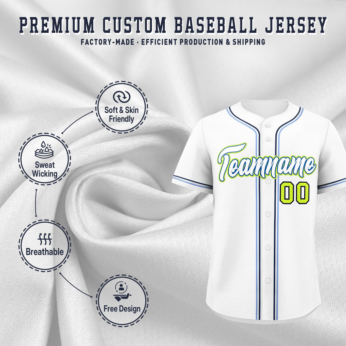 Custom White Classic Style Stitched Sports Uniform Personalized For Teams Quick Dry Baseball Jersey| KXKSHOP