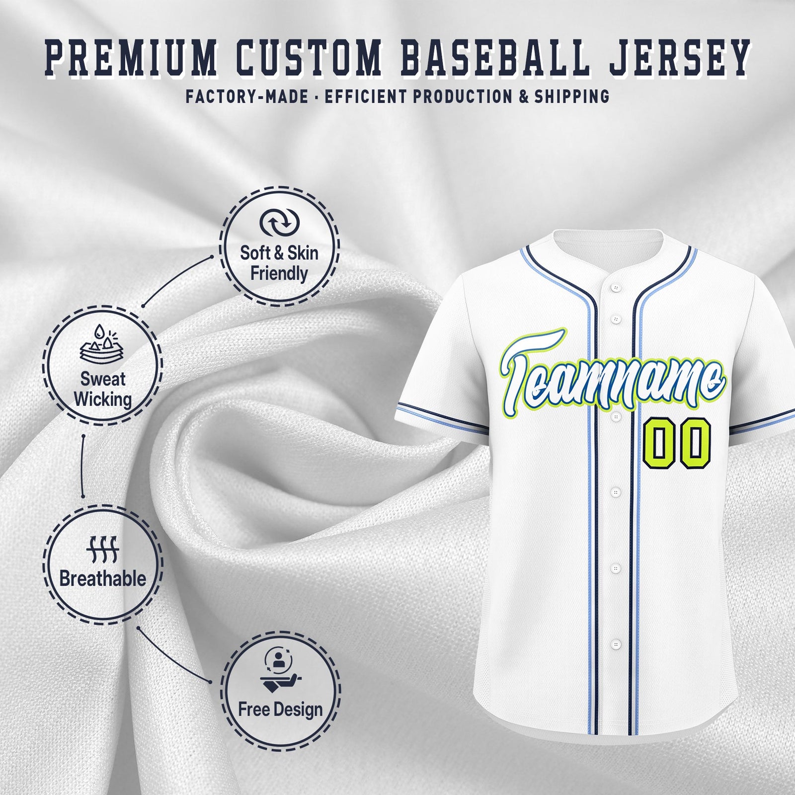 Custom White Classic Style Stitched Sports Uniform Personalized For Teams Quick Dry Baseball Jersey| KXKSHOP