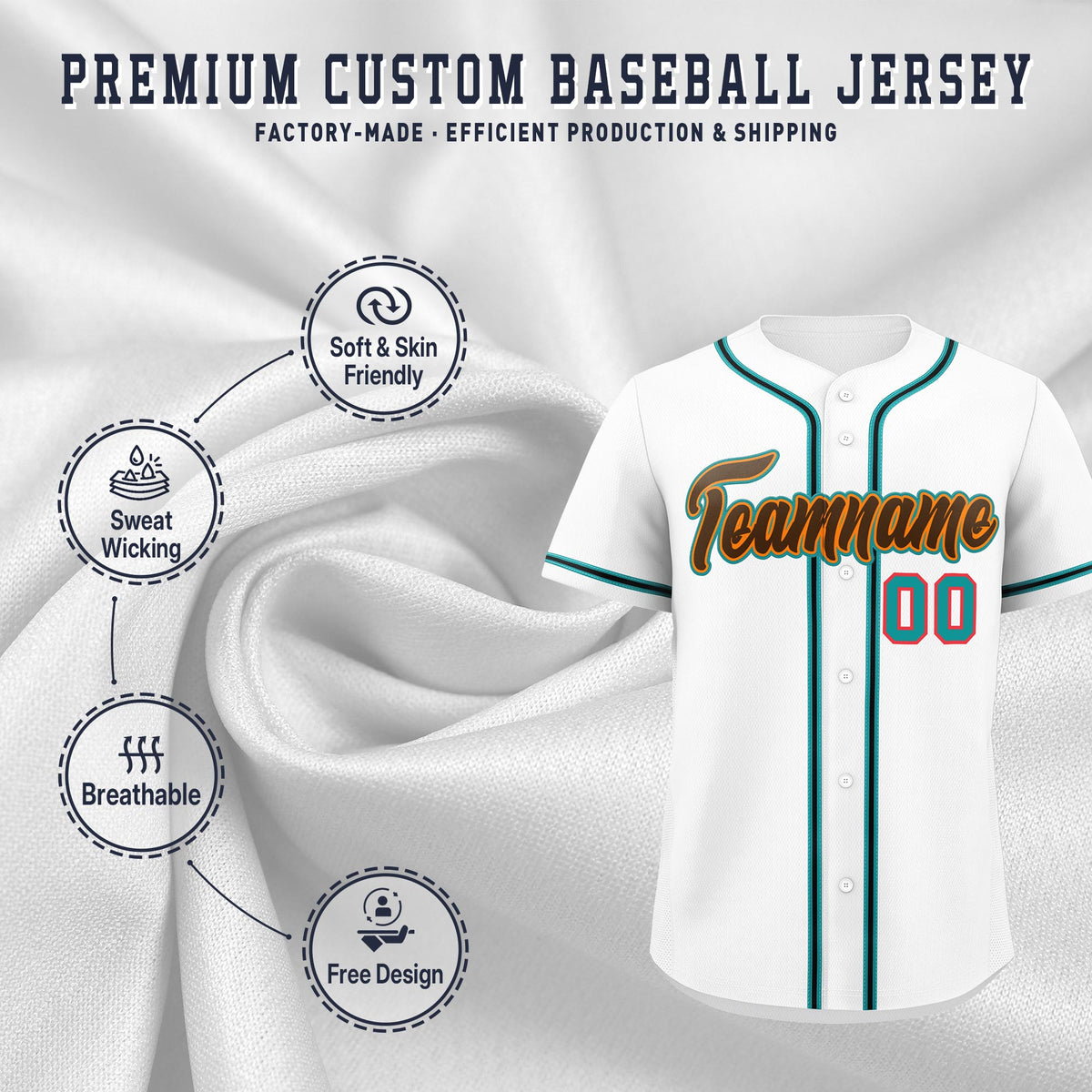 Custom White Classic Style Stitched Sports Uniform Personalized For Teams Lightweight Baseball Jersey| KXKSHOP