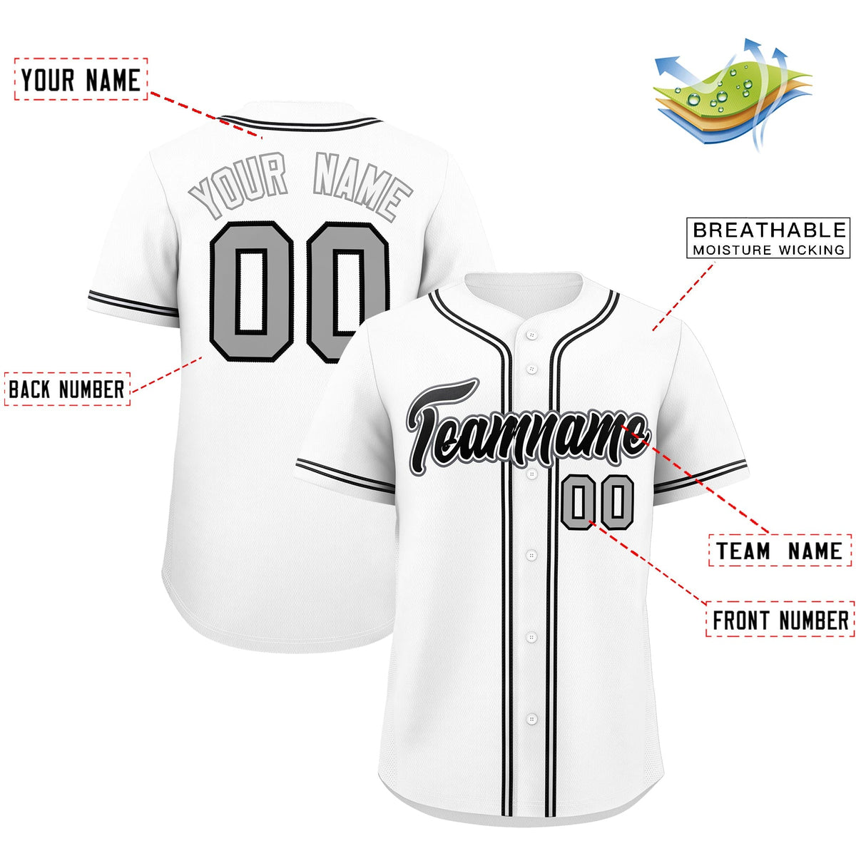 Custom White Classic Style Stitched Sports Uniform Personalized For Teams Quick Dry Baseball Jersey| KXKSHOP