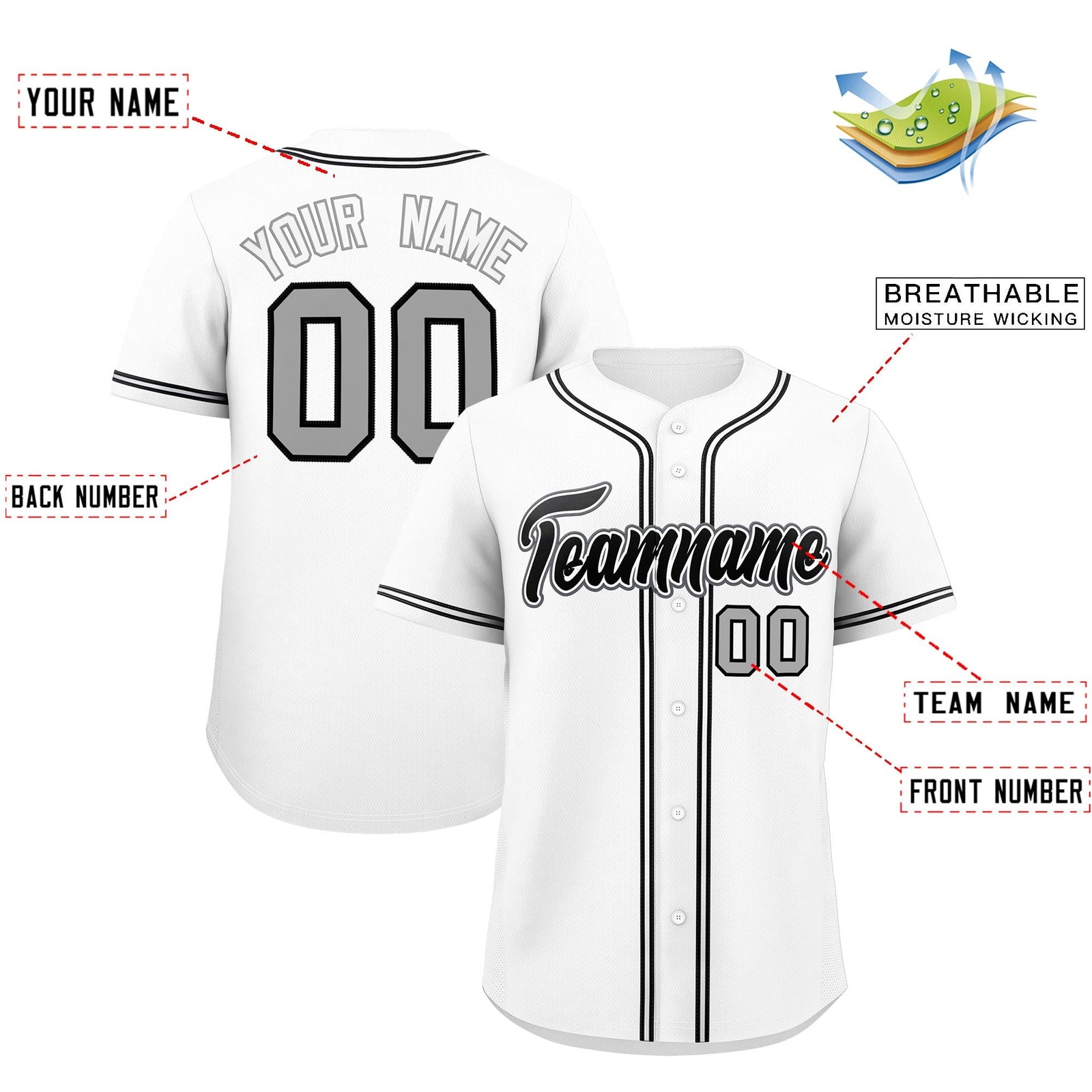 Custom White Classic Style Stitched Sports Uniform Personalized For Teams Quick Dry Baseball Jersey| KXKSHOP