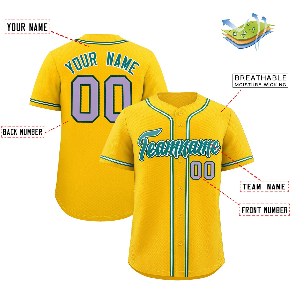 Custom Yellow Classic Style Stitched Sports Uniform Personalized For Teams Lightweight Baseball Jersey| KXKSHOP