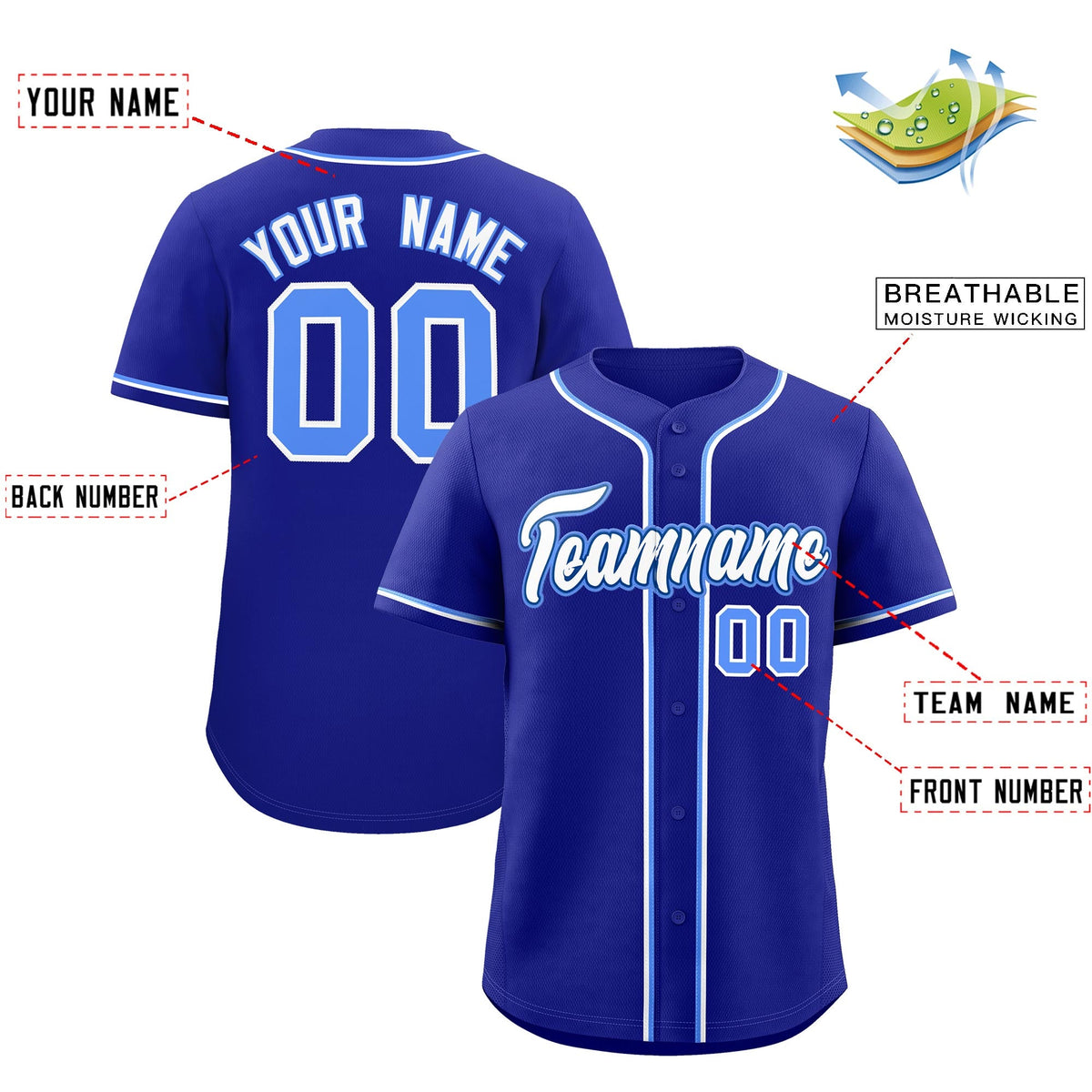 Custom Royal Classic Style Stitched Sports Uniform Personalized For Teams Quick Dry Baseball Jersey| KXKSHOP