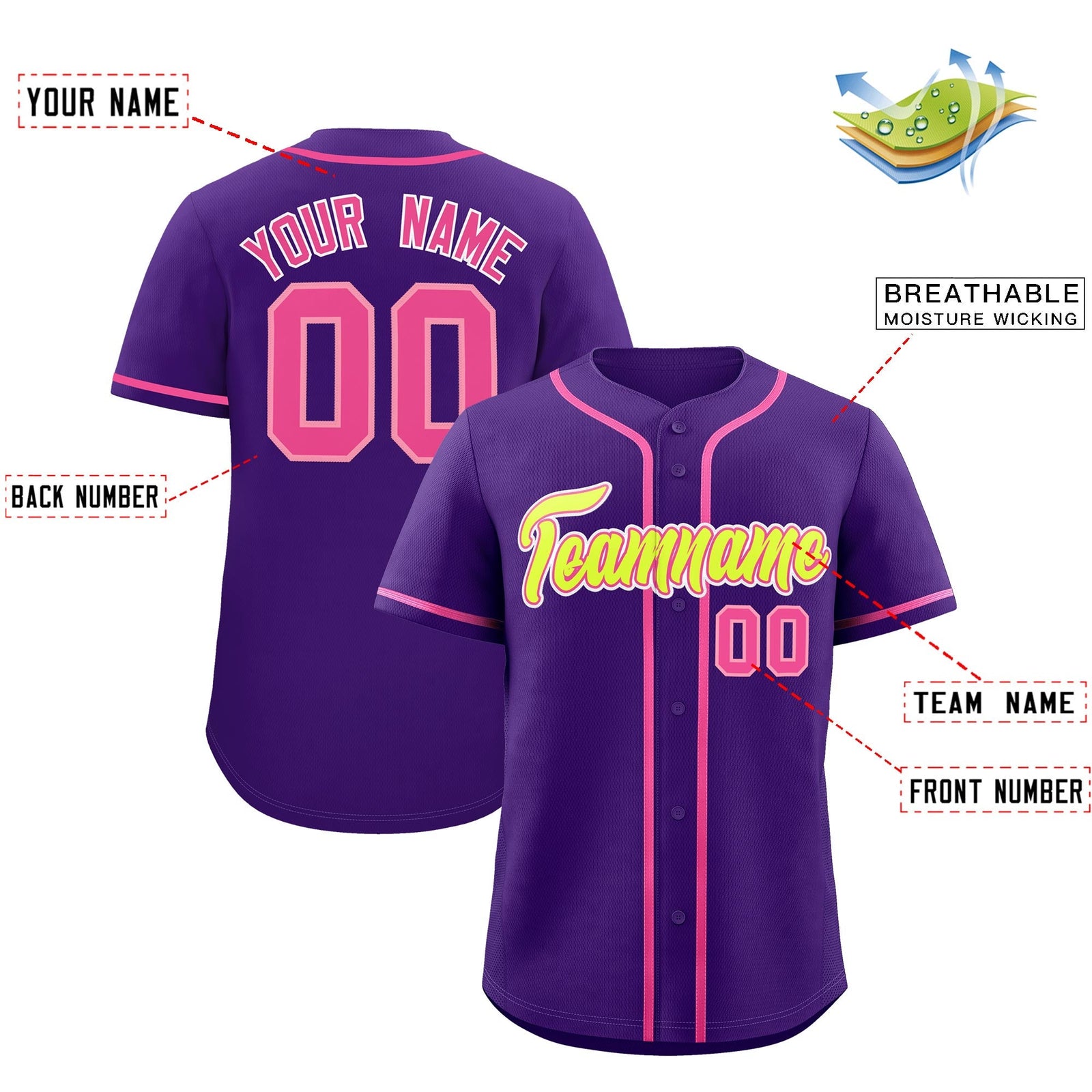 Custom Purple Classic Style Stitched Sports Uniform Personalized For Teams Quick Dry Baseball Jersey| KXKSHOP