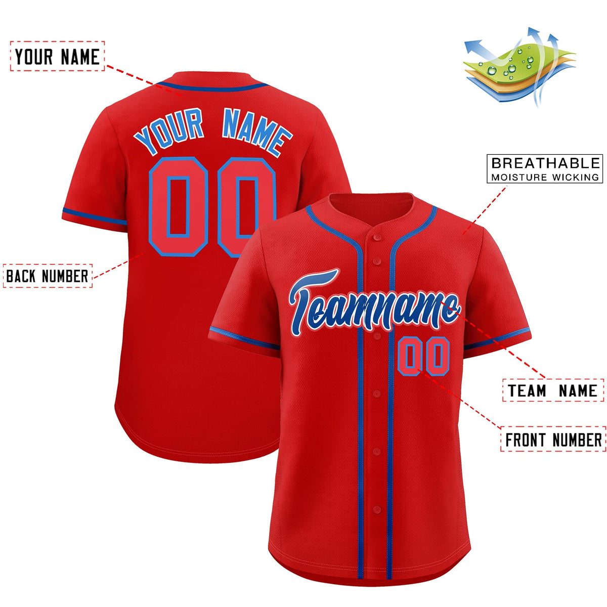 Custom Red Classic Style Stitched Sports Uniform Personalized For Teams Quick Dry Baseball Jersey| KXKSHOP