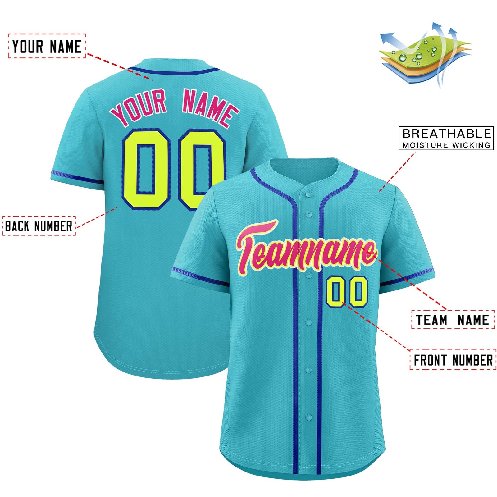 Custom Sky Blue Classic Style Stitched Sports Uniform Personalized For Teams Lightweight Baseball Jersey| KXKSHOP