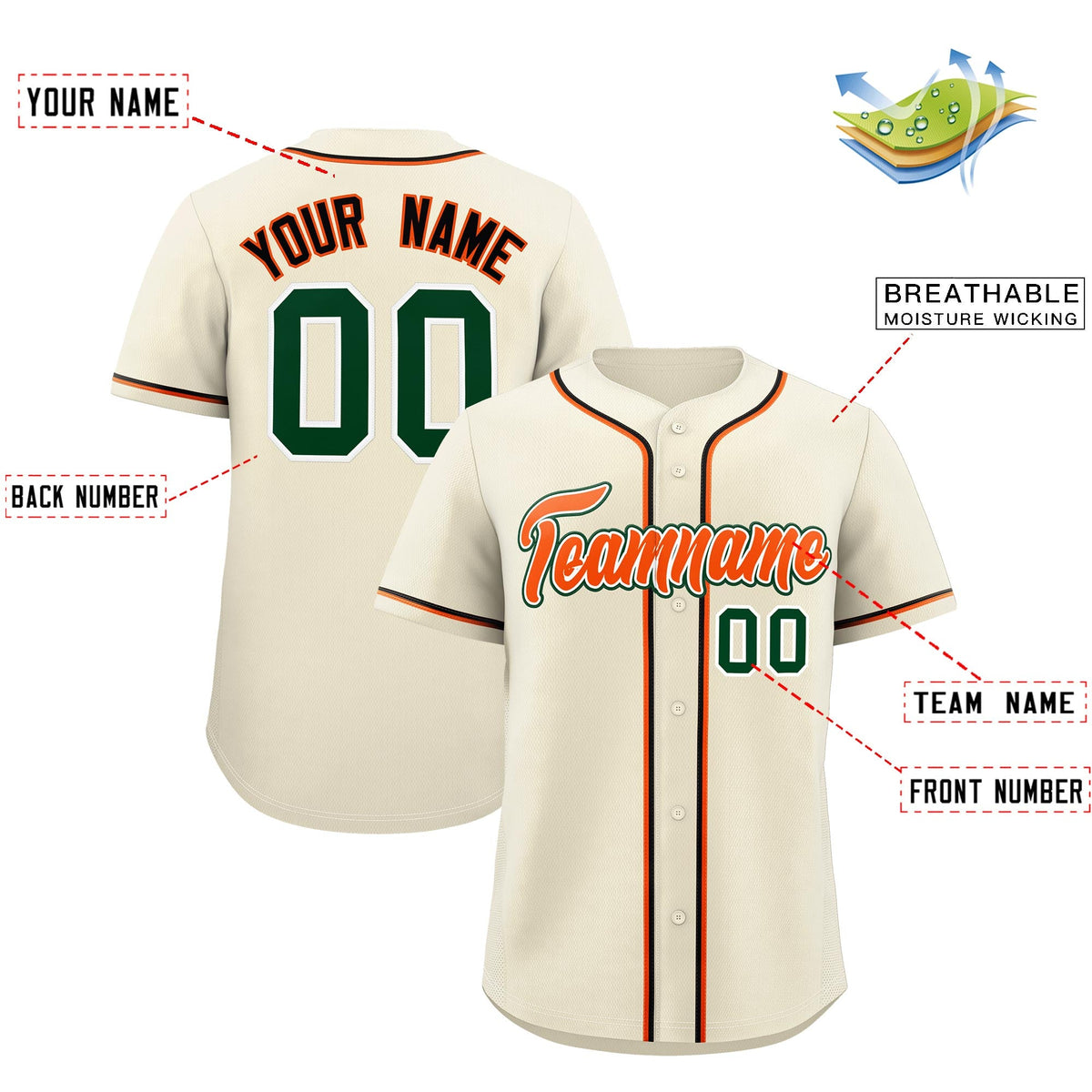 Custom Cream Classic Style Stitched Sports Uniform Personalized For Teams Lightweight Baseball Jersey| KXKSHOP