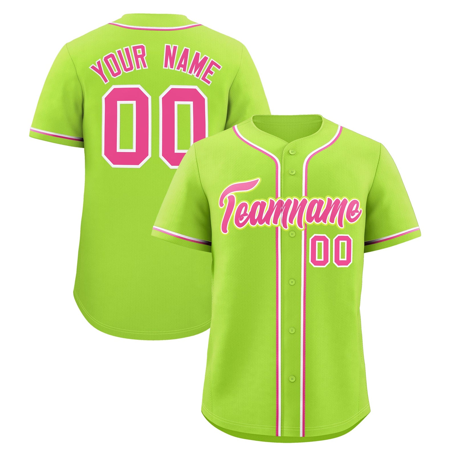 Custom Neon Green Classic Style Stitched Sports Uniform Personalized For Teams Quick Dry Baseball Jersey| KXKSHOP