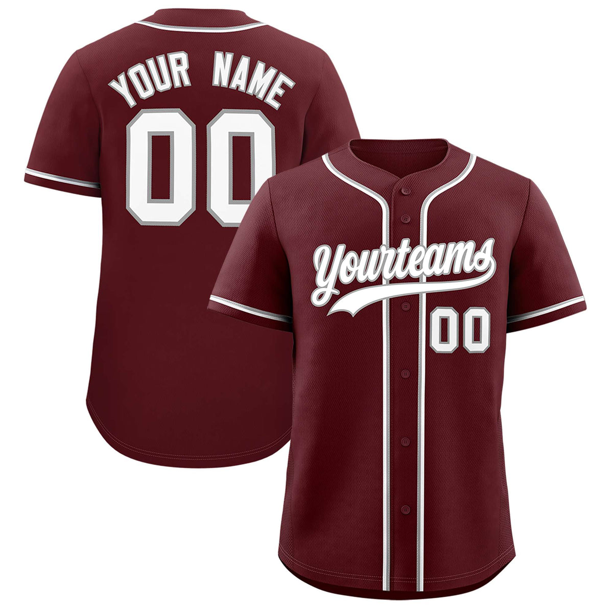 Custom Burgundy Classic Style Authentic Baseball Jersey