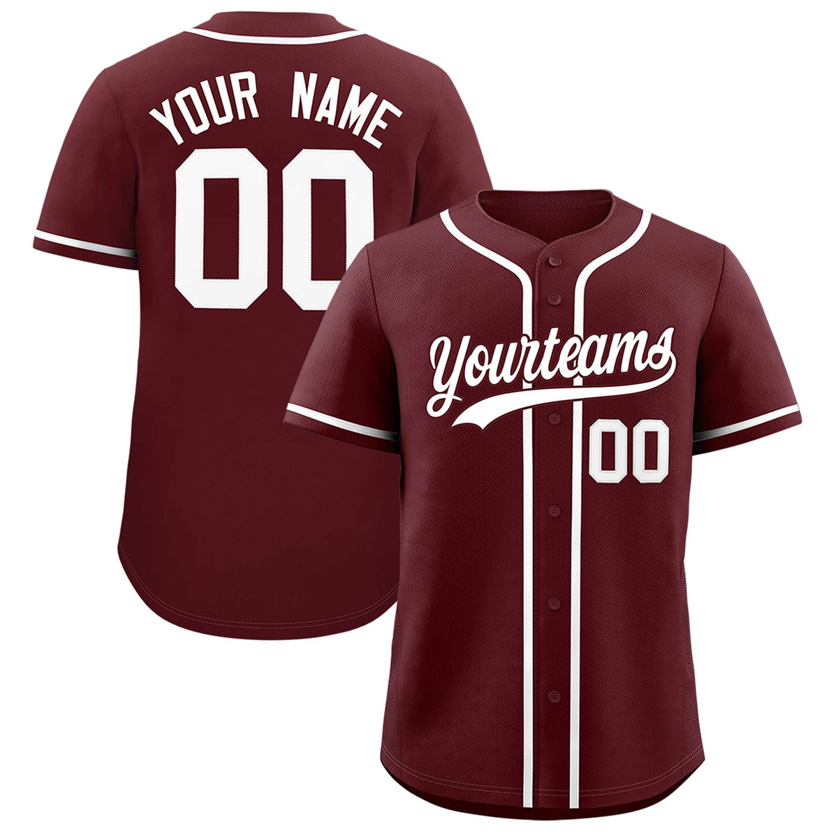 Custom Burgundy Classic Style Authentic Baseball Jersey