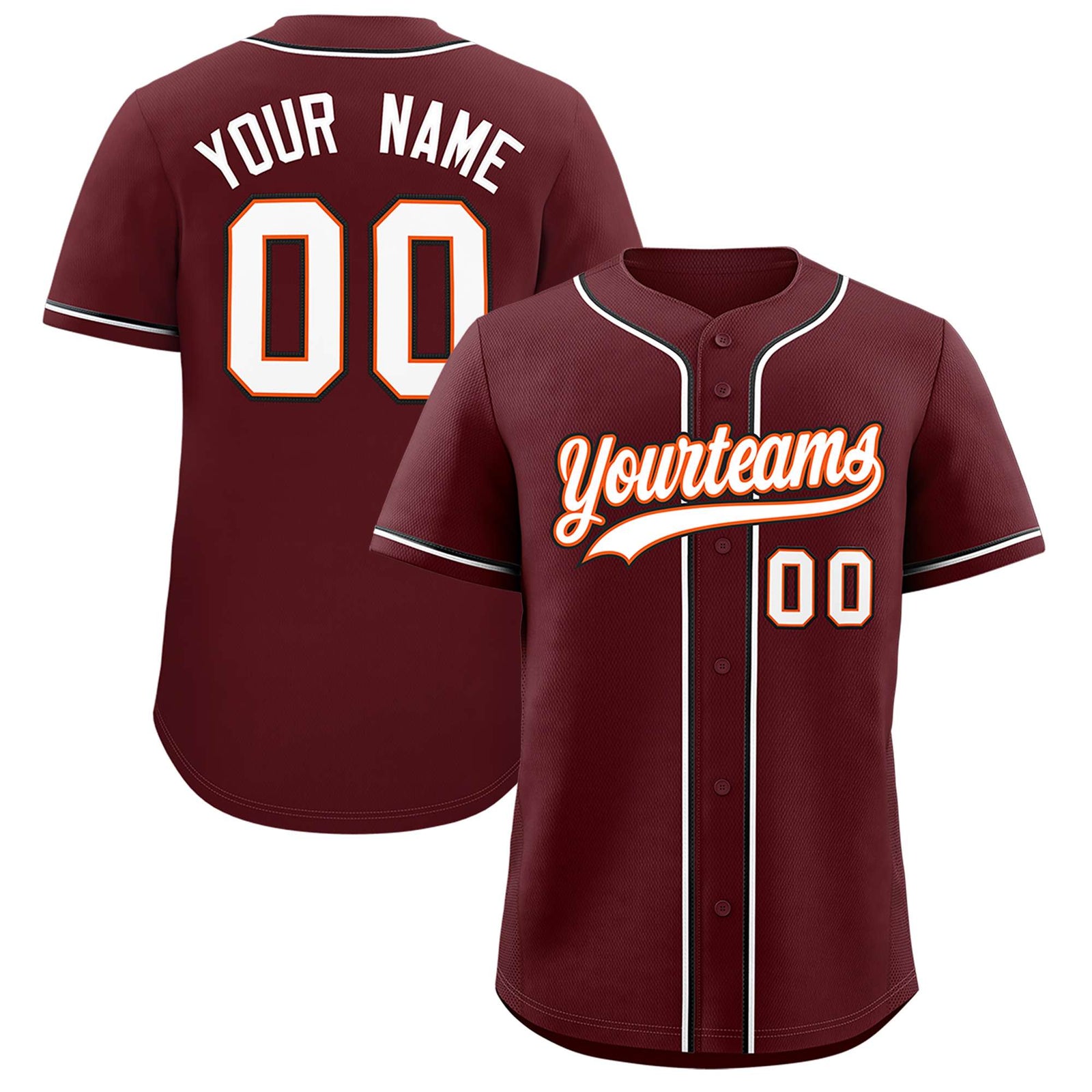 Custom Burgundy Classic Style Authentic Baseball Jersey