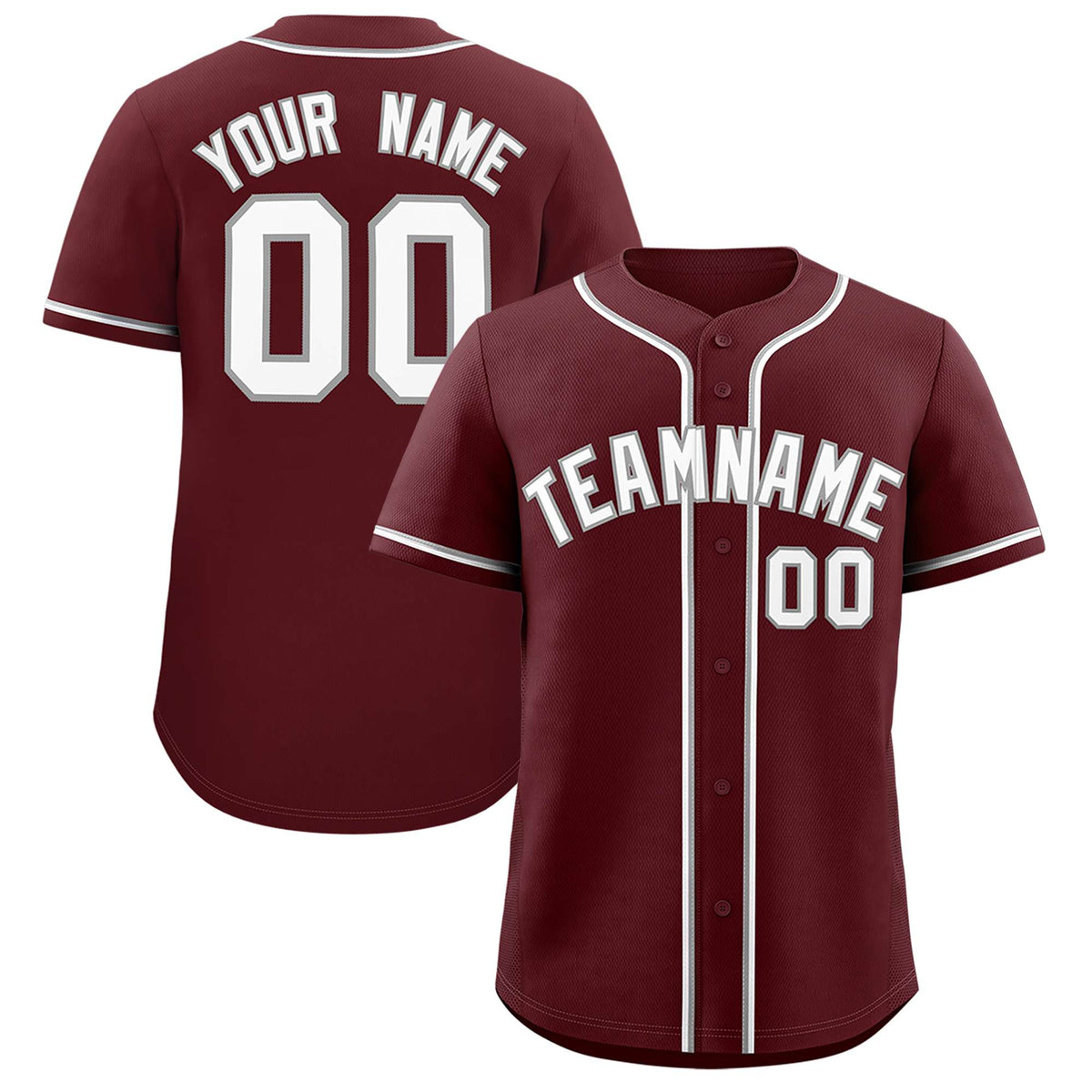Custom Burgundy Classic Style Authentic Baseball Jersey