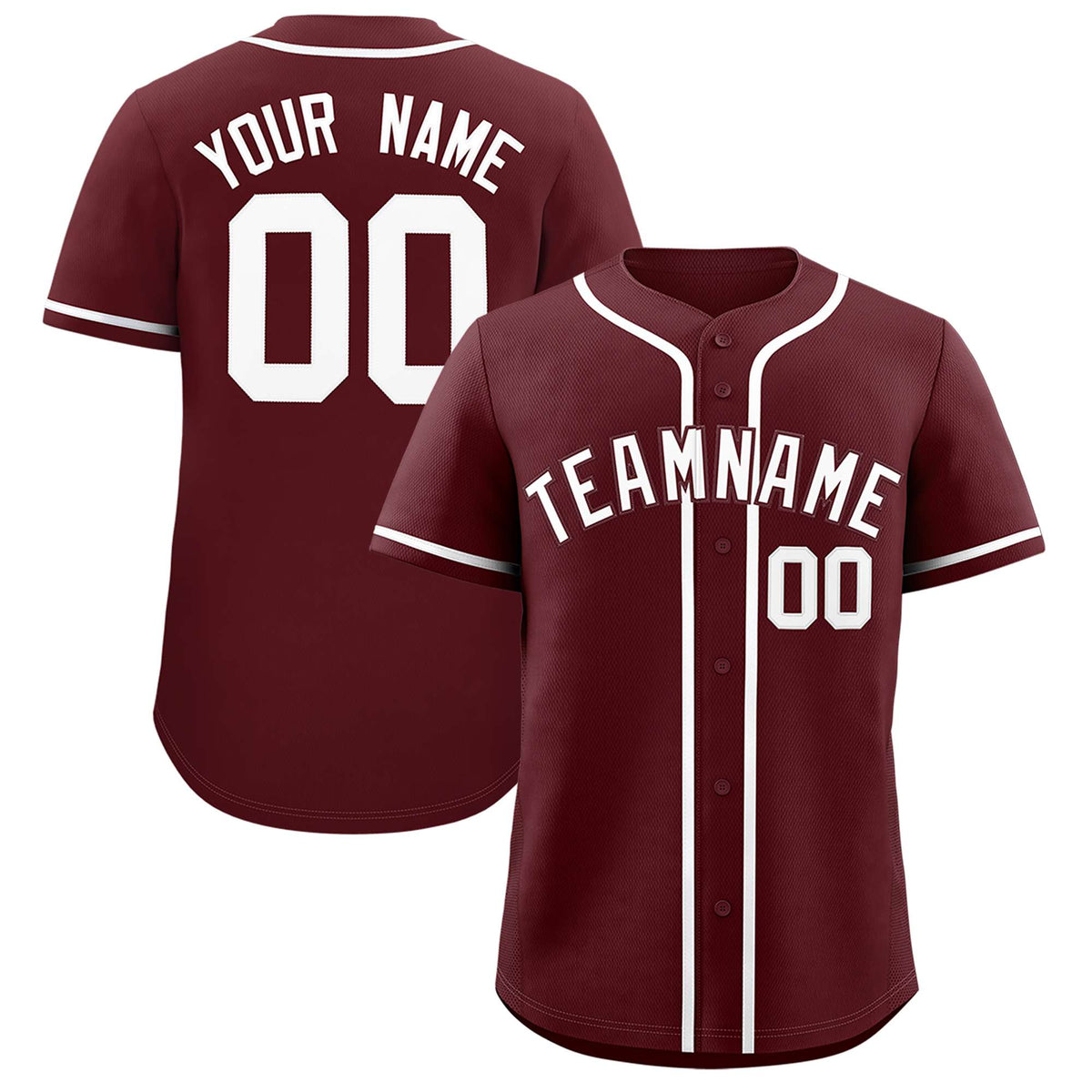 Custom Burgundy Classic Style Authentic Baseball Jersey
