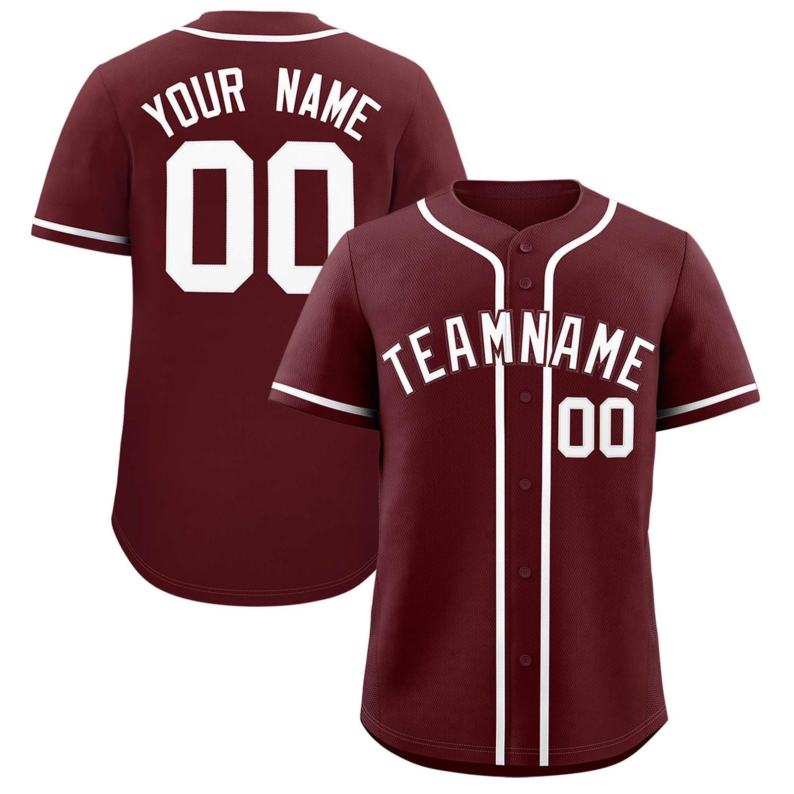 Custom Burgundy Classic Style Authentic Baseball Jersey