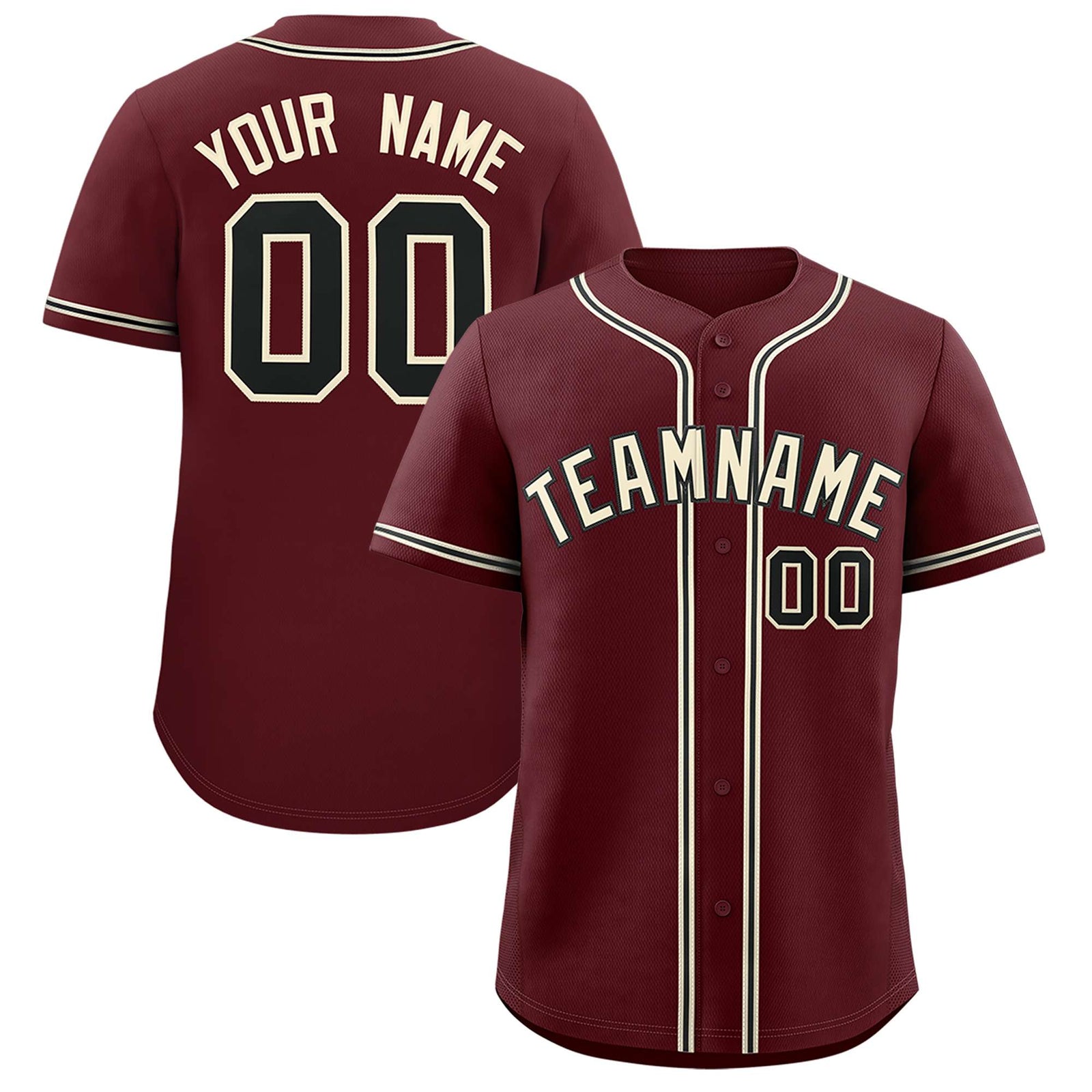 Custom Burgundy Classic Style Authentic Baseball Jersey