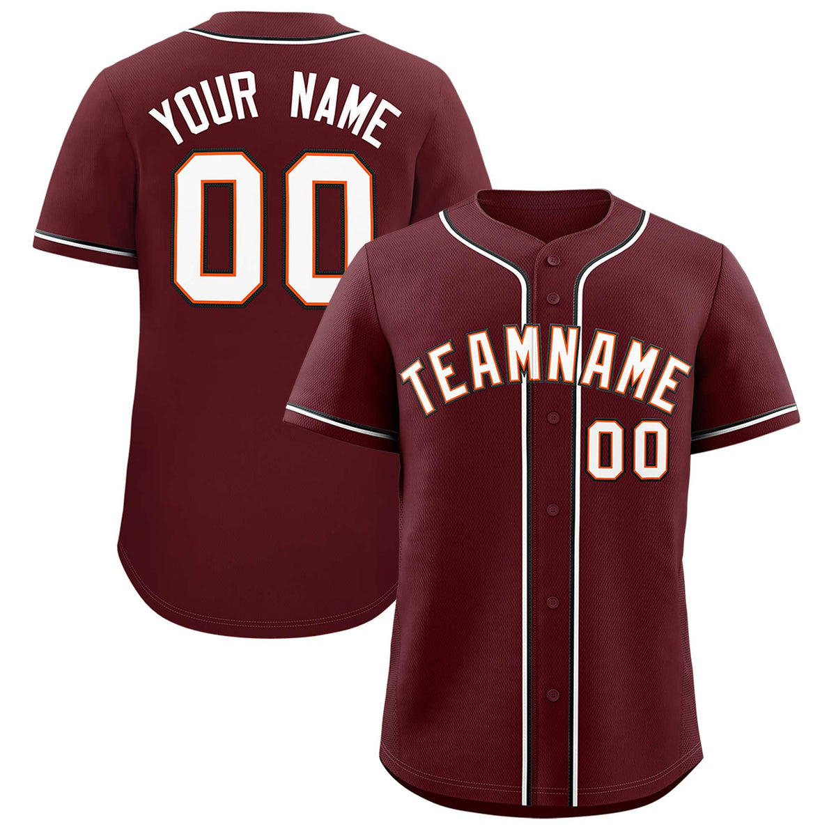 Custom Burgundy Classic Style Authentic Baseball Jersey