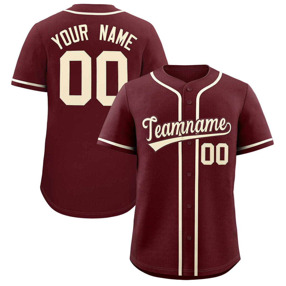 Custom Burgundy Classic Style Authentic Baseball Jersey