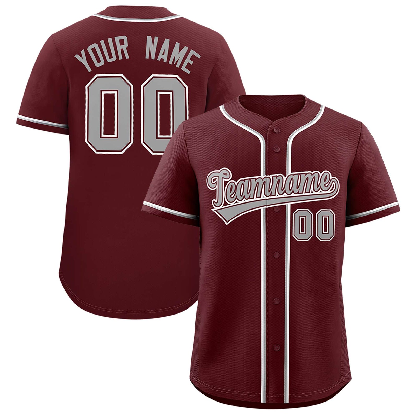 Custom Burgundy Classic Style Authentic Baseball Jersey
