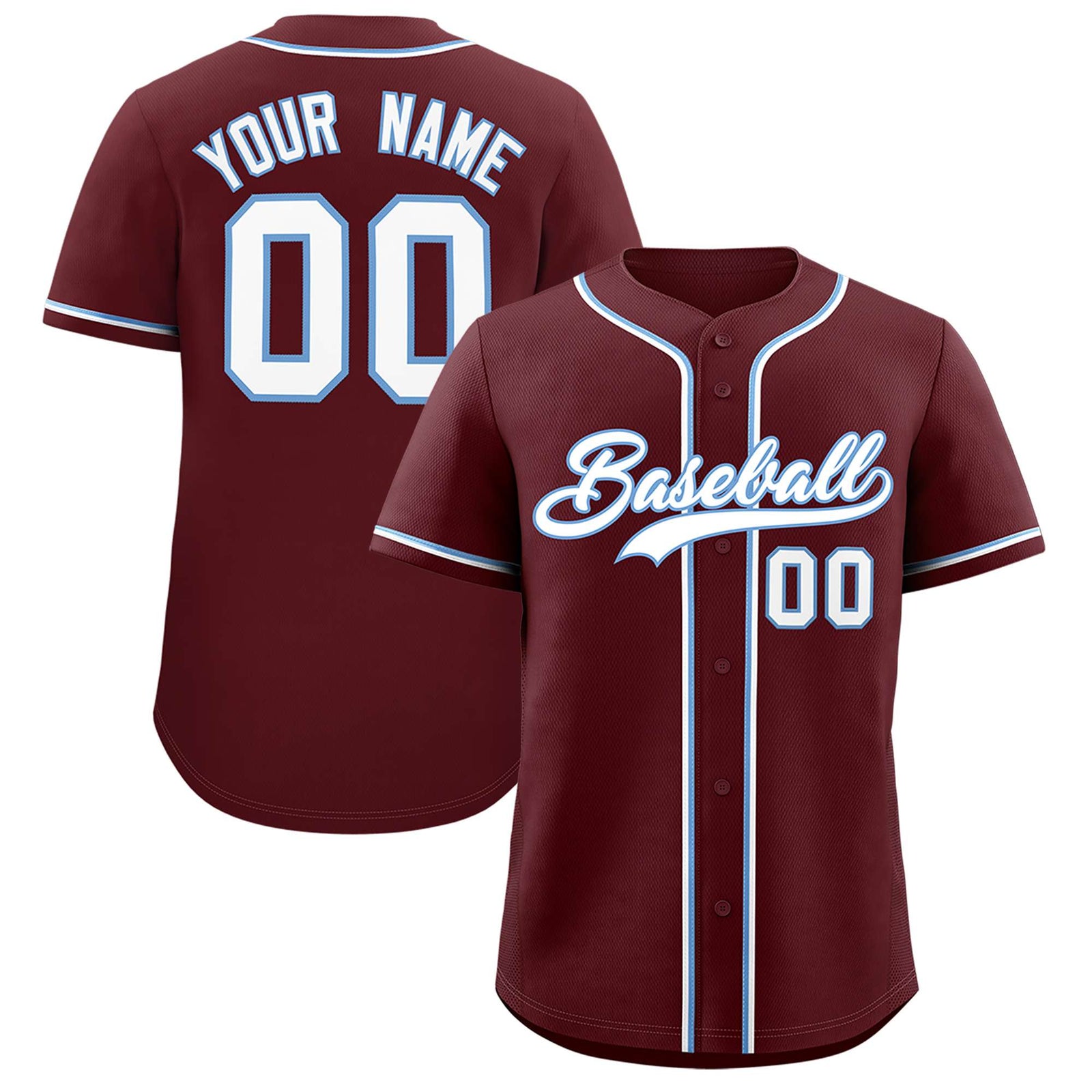 Custom Burgundy Classic Style Authentic Baseball Jersey