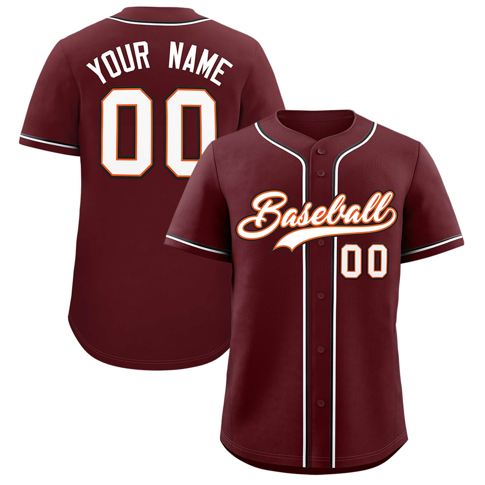 Custom Burgundy Classic Style Authentic Baseball Jersey