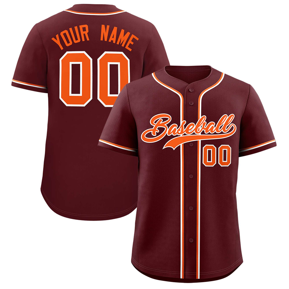 Custom Burgundy Classic Style Authentic Baseball Jersey