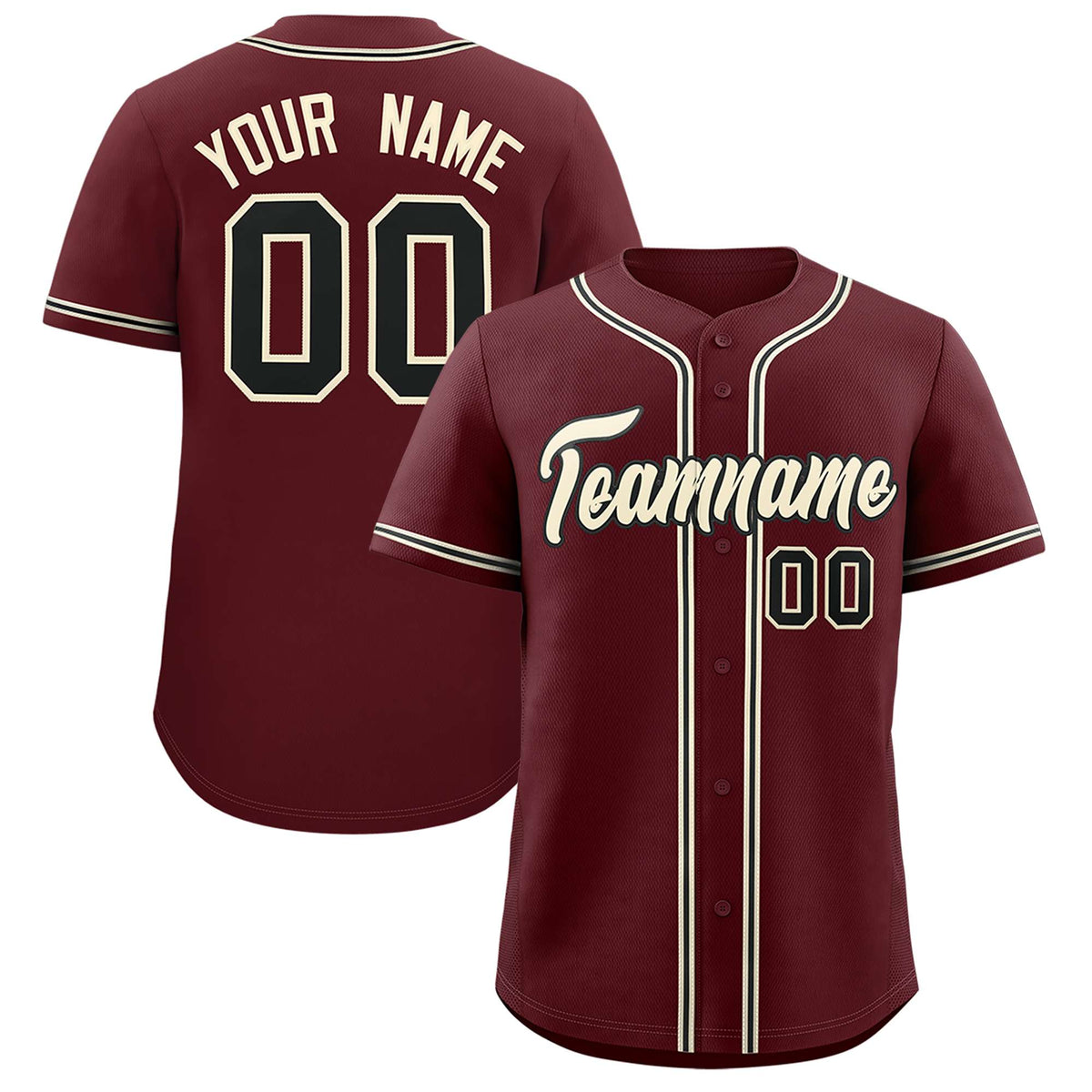 Custom Burgundy Classic Style Authentic Baseball Jersey
