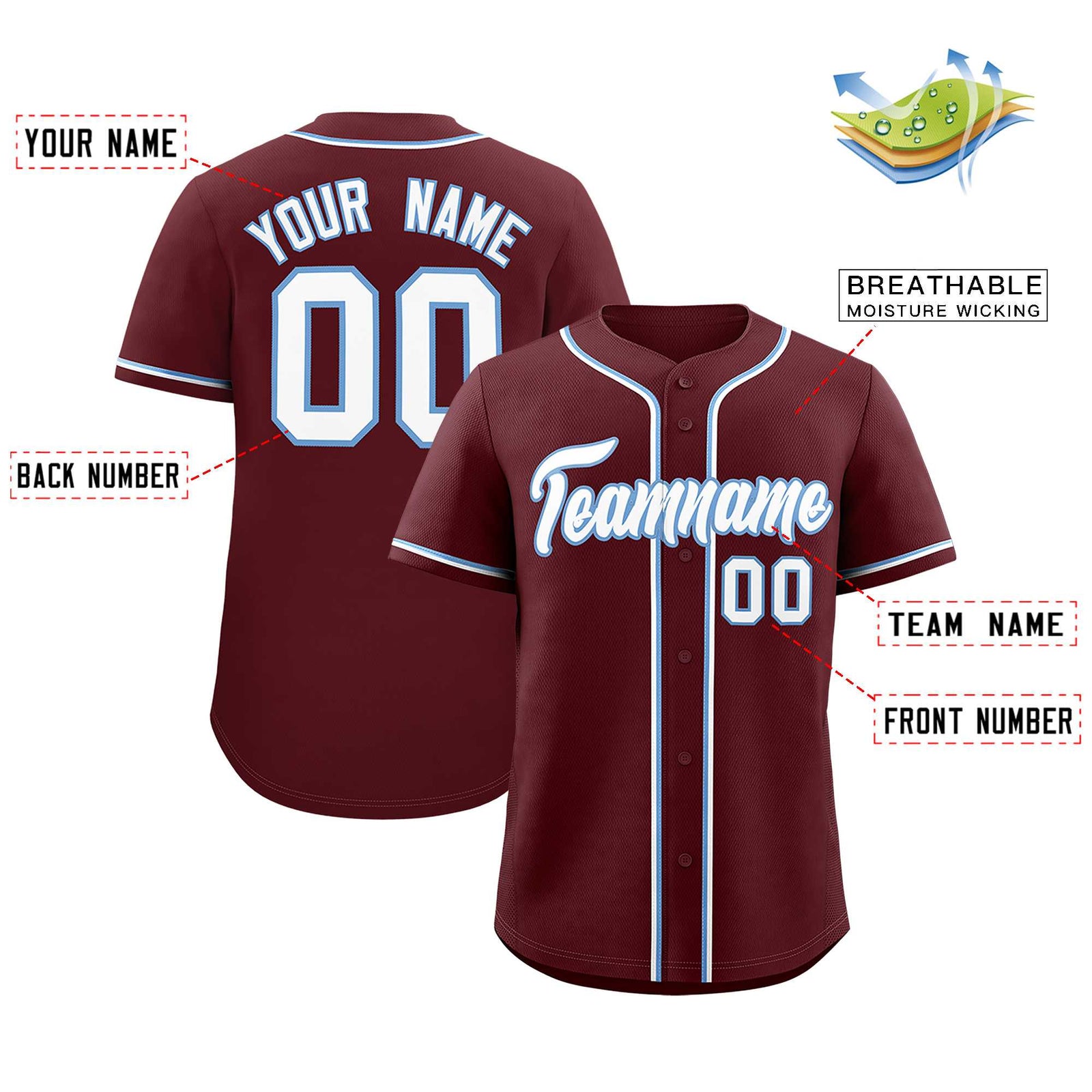 Custom Burgundy Classic Style Authentic Baseball Jersey