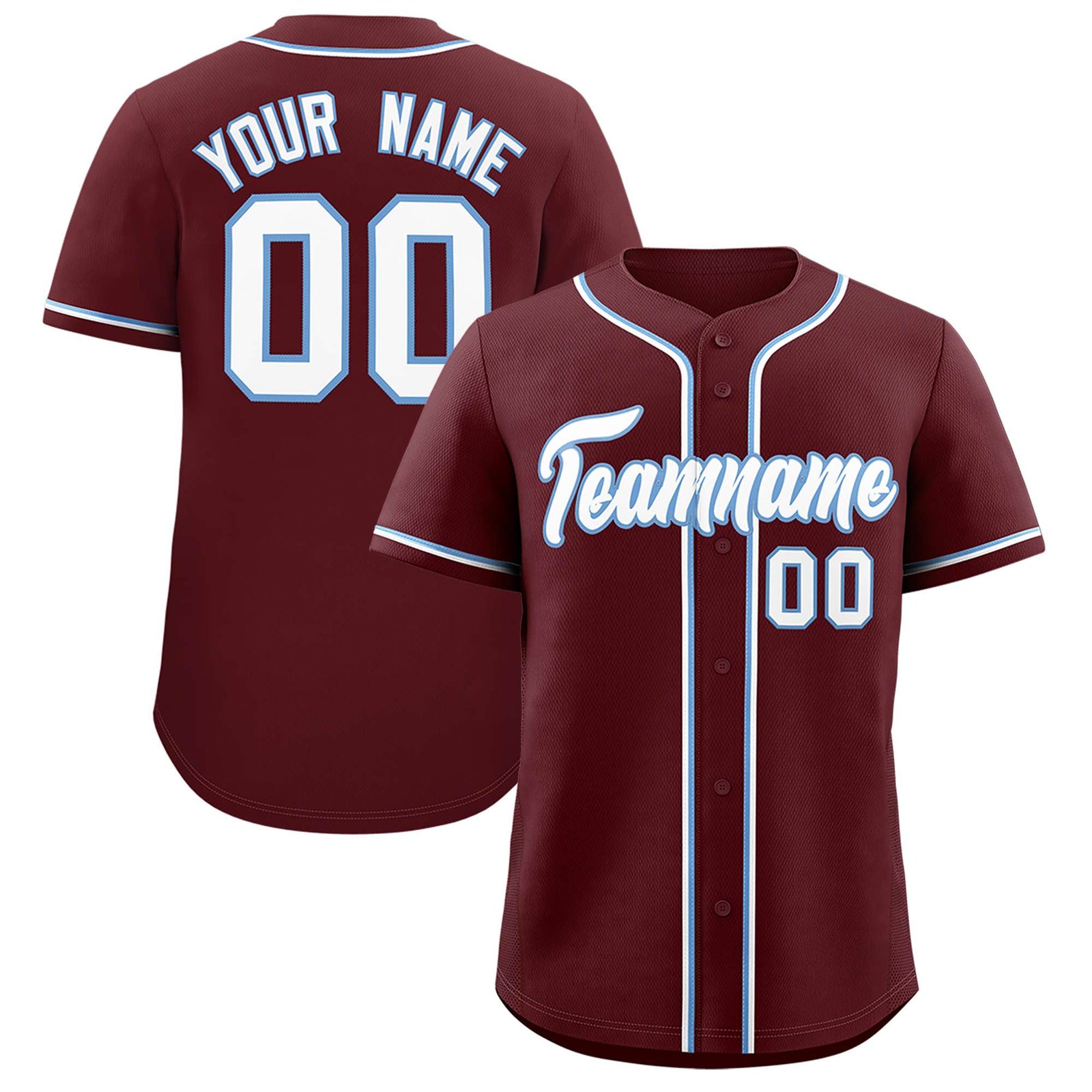 Custom Burgundy Classic Style Authentic Baseball Jersey