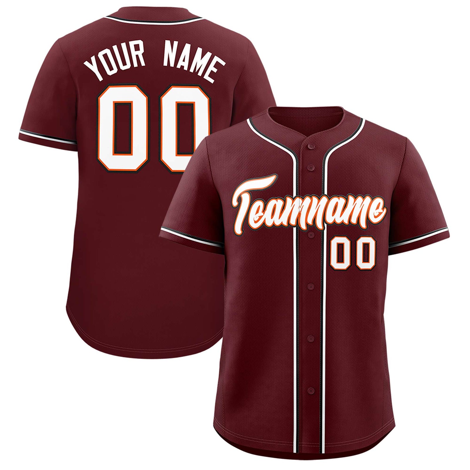 Custom Burgundy Classic Style Authentic Baseball Jersey