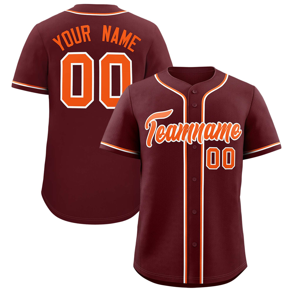 Custom Burgundy Classic Style Authentic Baseball Jersey