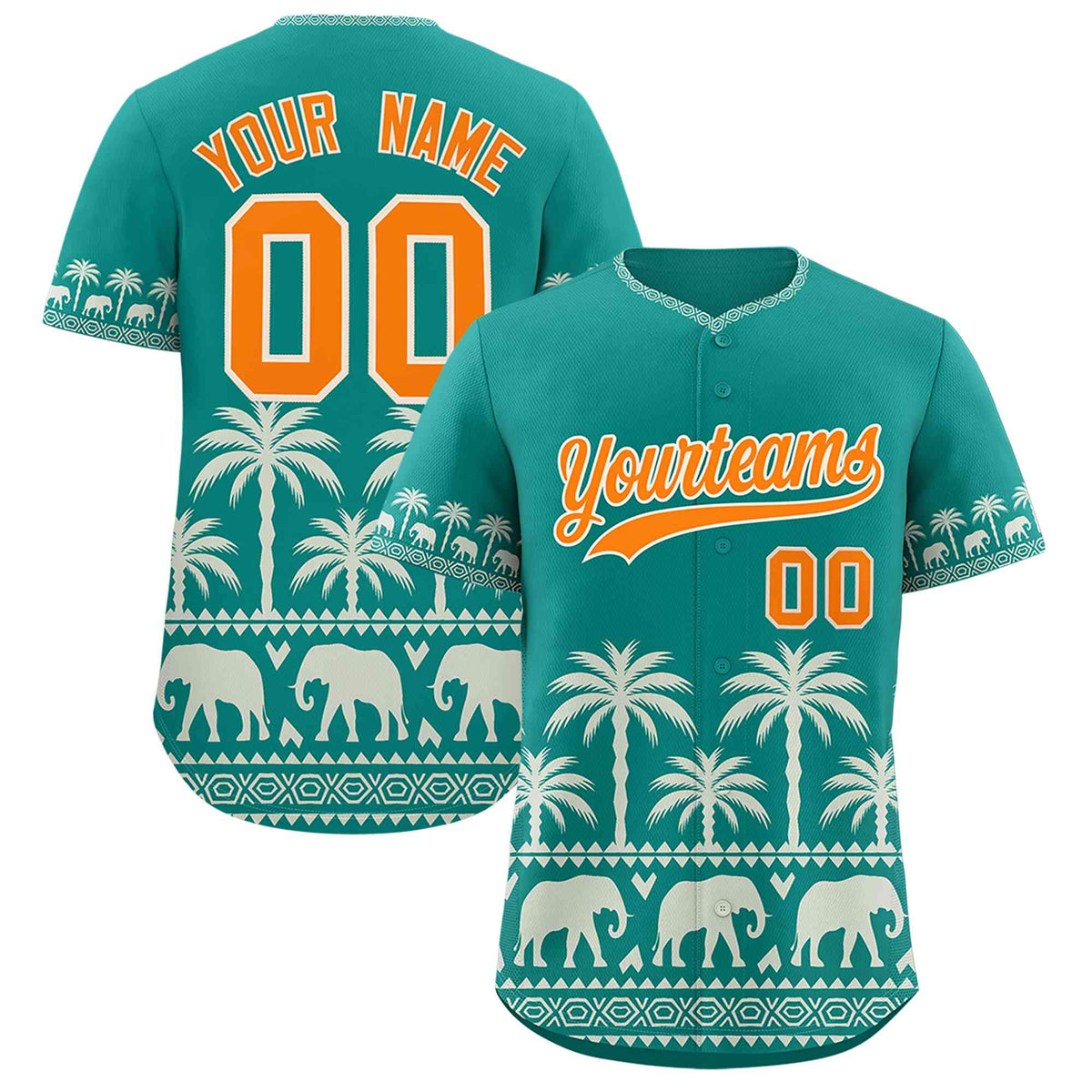Custom Aqua Cream Graffiti Pattern Personalized Bossinia Style Authentic Baseball Jersey