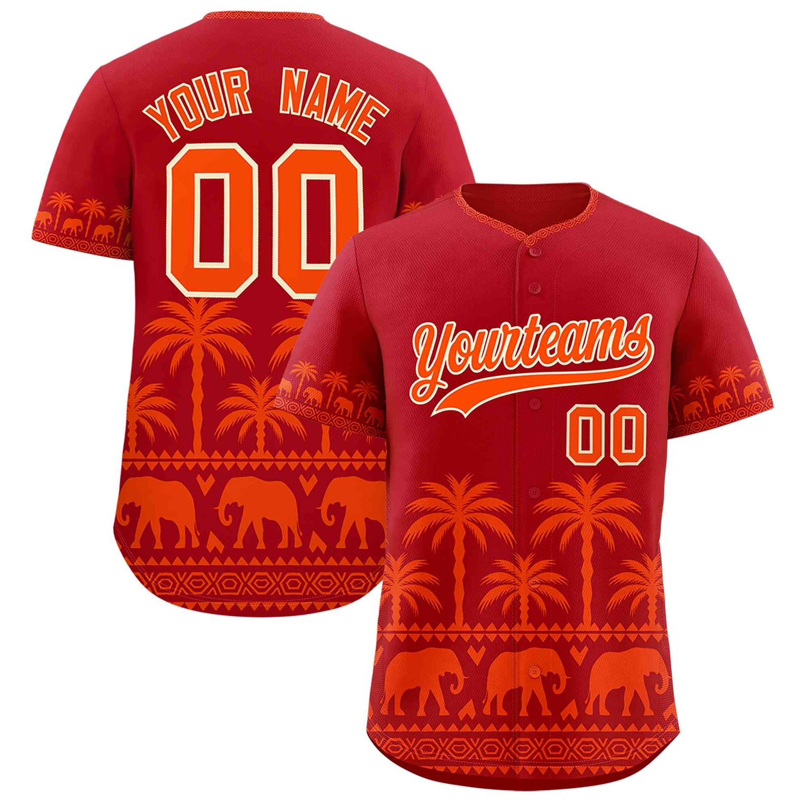 Custom Red Orange Graffiti Pattern Personalized Bossinia Style Authentic Baseball Jersey