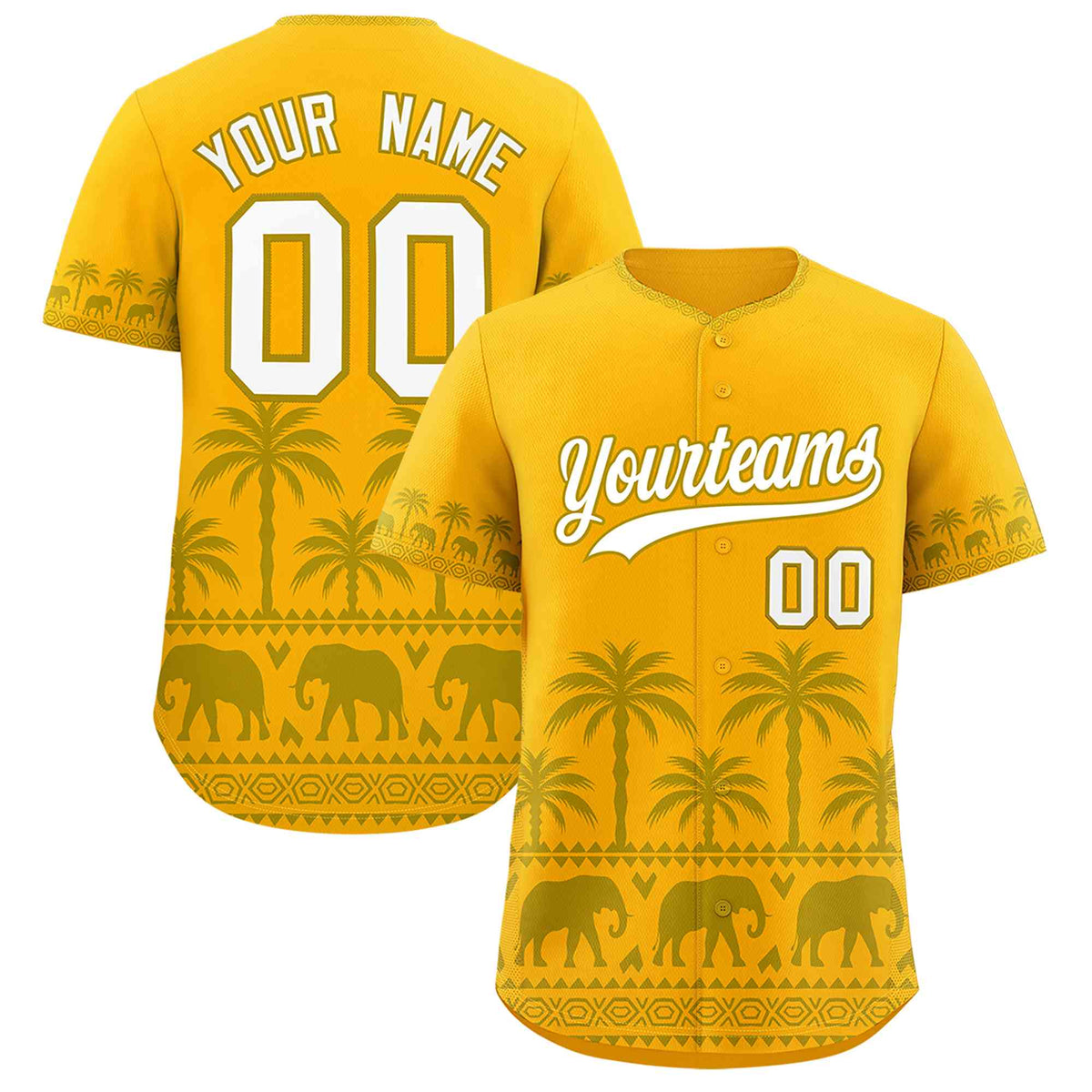 Custom Gold Old Gold Graffiti Pattern Personalized Bossinia Style Authentic Baseball Jersey
