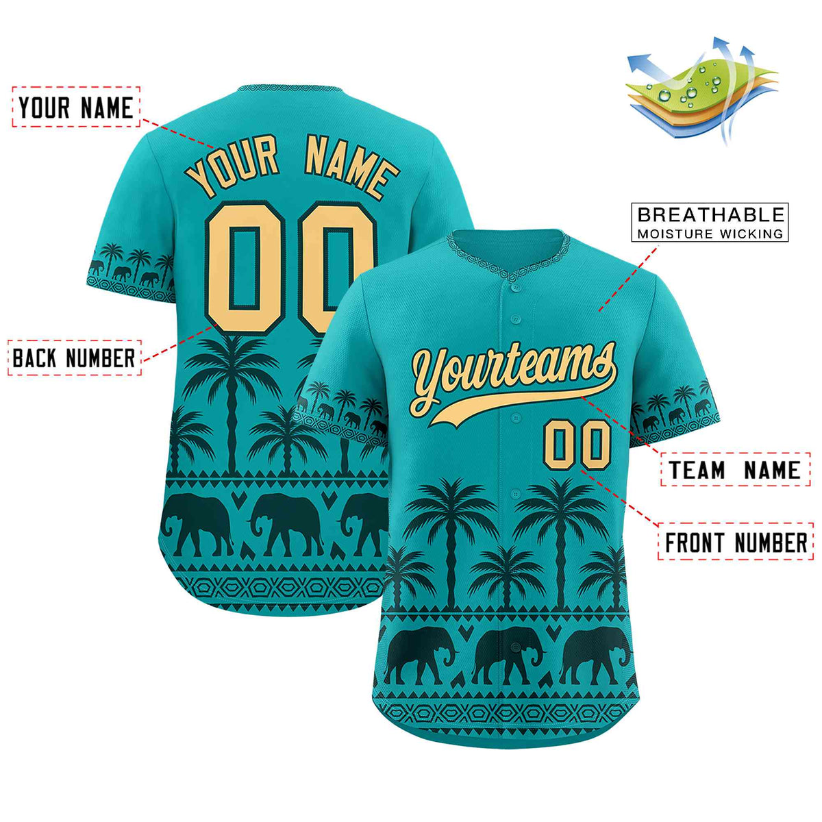 Custom Aqua Midnight Green Graffiti Pattern Personalized Bossinia Style Authentic Baseball Jersey