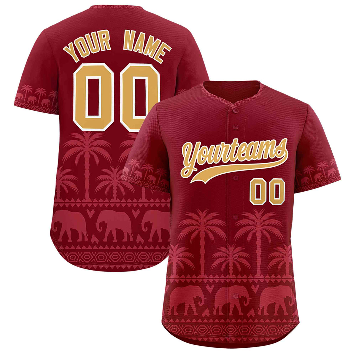 Custom Crimson Light Red Graffiti Pattern Personalized Bossinia Style Authentic Baseball Jersey
