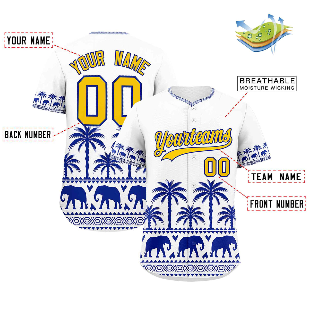 Custom White Royal Graffiti Pattern Personalized Bossinia Style Authentic Baseball Jersey