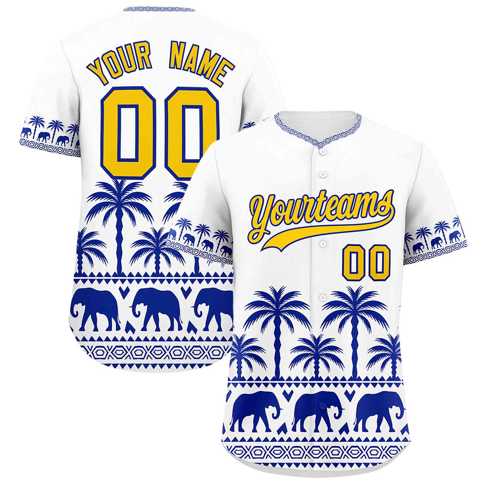 Custom White Royal Graffiti Pattern Personalized Bossinia Style Authentic Baseball Jersey