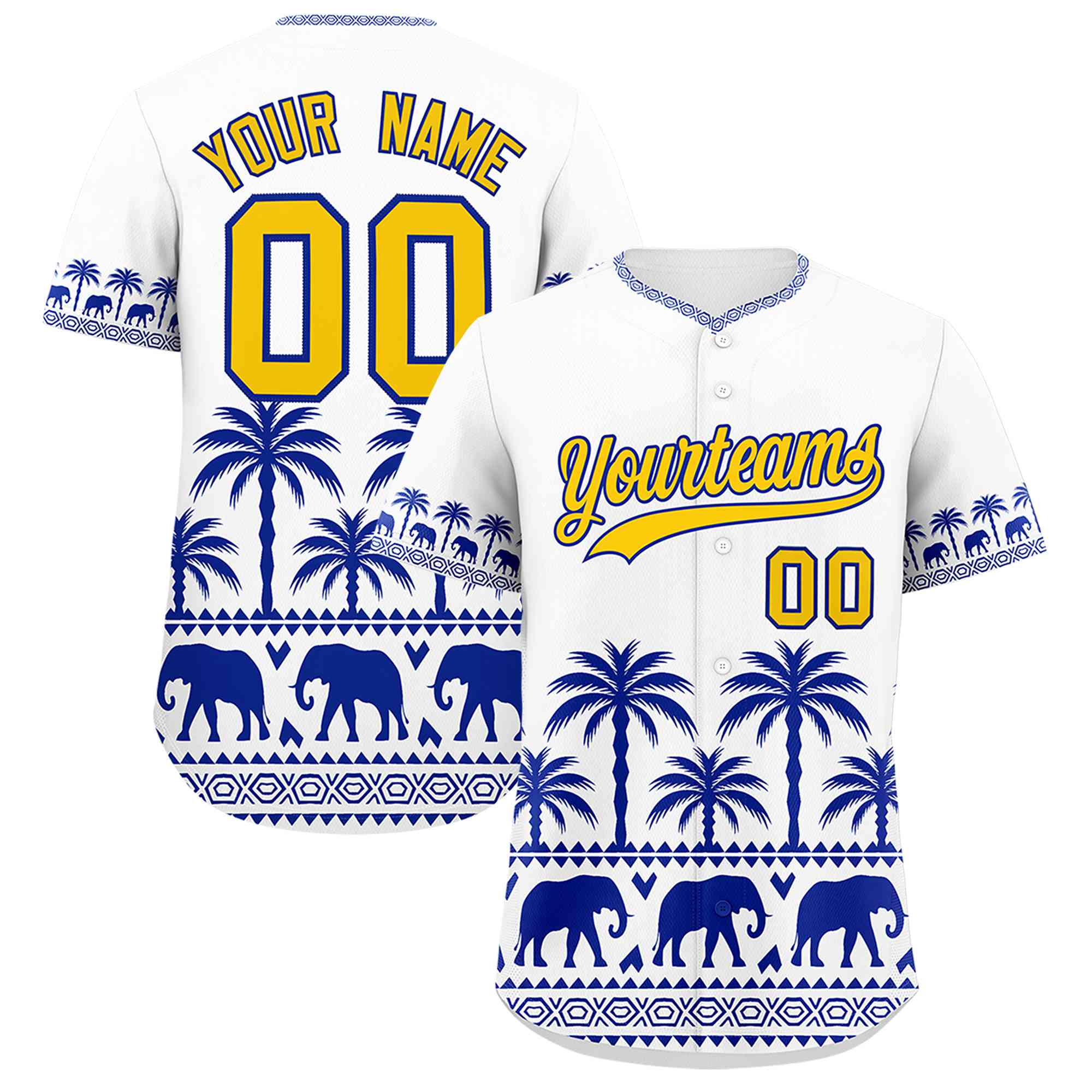 Custom White Royal Graffiti Pattern Personalized Bossinia Style Authentic Baseball Jersey