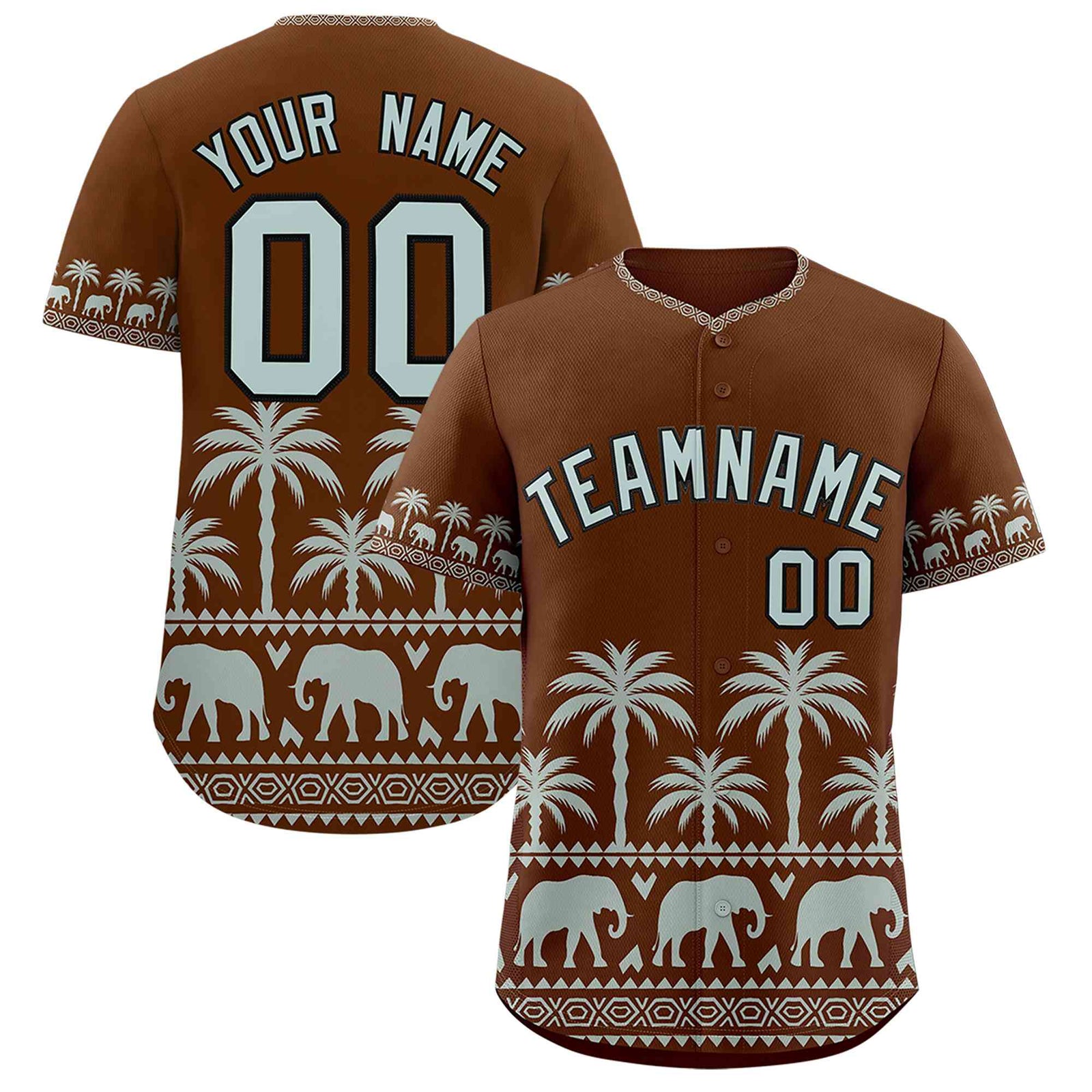 Custom Brown Silver-Gray Graffiti Pattern Personalized Bossinia Style Authentic Baseball Jersey